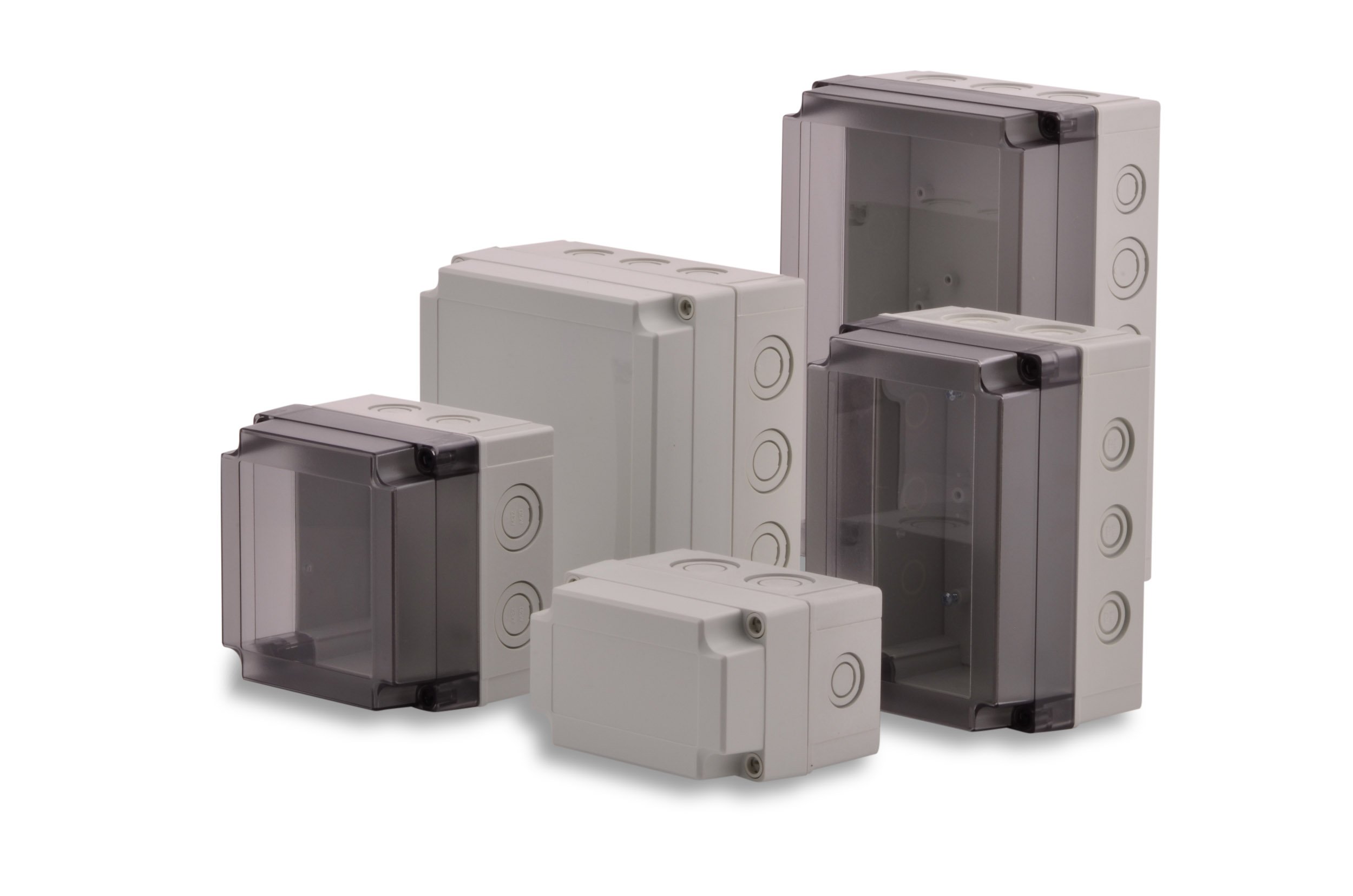 BOXEXPERT Contenitori industriali in policarbonato 180x130x100mm Scatola di distribuzione per armadi di controllo in plastica Michel serie IP67, RAL7035