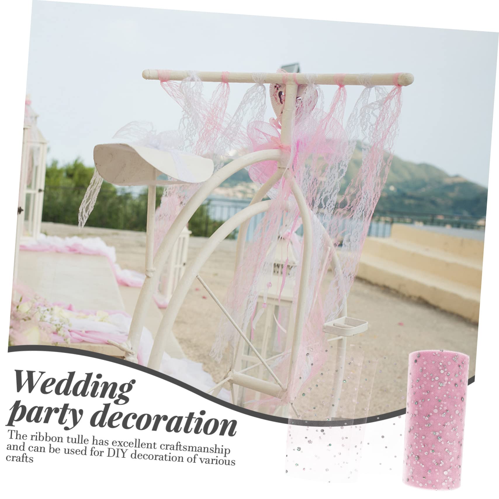 SEWACC 5rouleaux Tulle Pailleté Mesh Décoration Pour Mariage Fête Anniversaire Et Noël Yards De Tulle Pour Et Diy