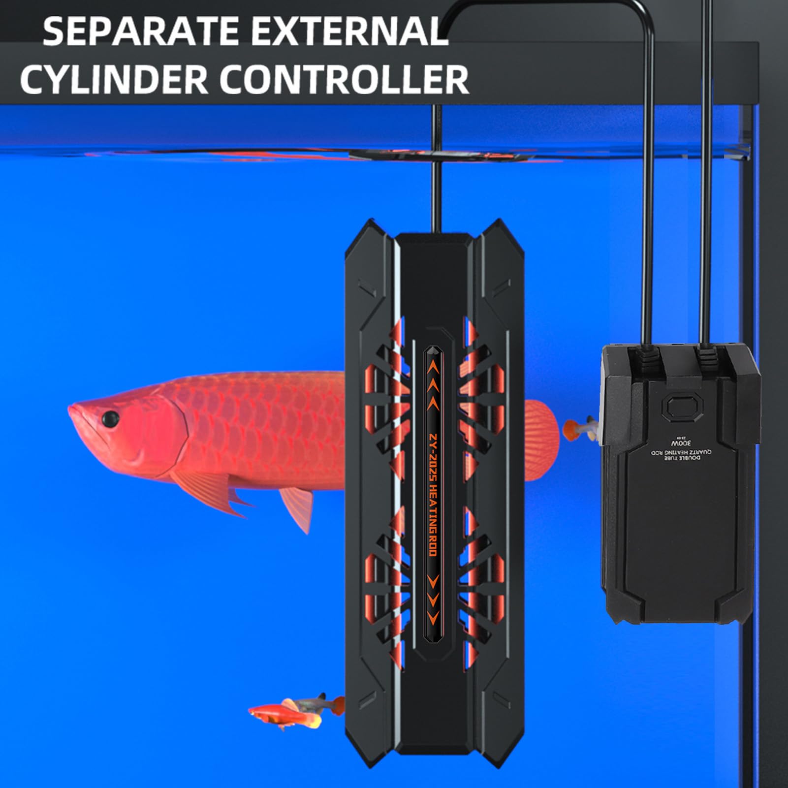 Luocute Calentador de Acuario Sumergible, Temperatura Constante Inteligente Automática Automática Descuadado Calentador de Acuario con Controlador de Temperatura (ZY-2025A-800W EU Enchufe 220V)