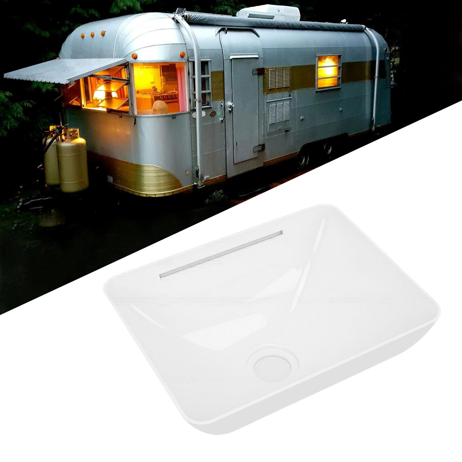 Lavello da Bagno per Camper in Acrilico Sopra il Piano di Lavoro