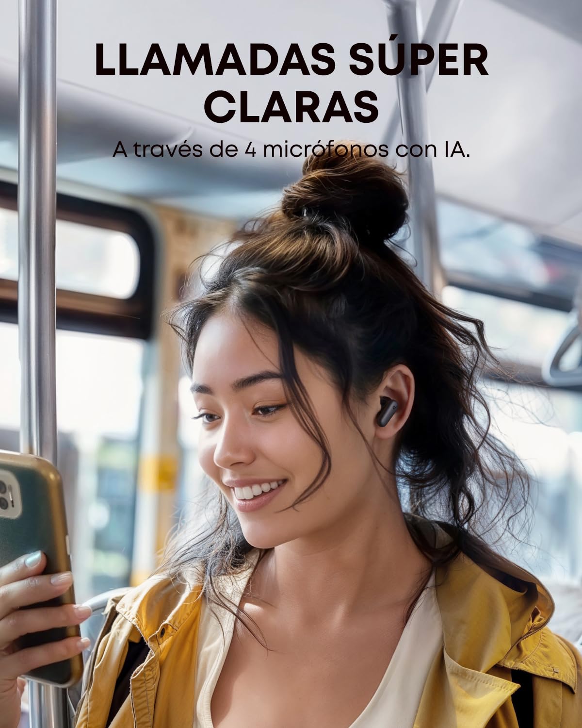 Soundcore P30i Auriculares Inalámbricos Bluetooth con Cancelación de Ruido de Anker, Cancelación de Ruido Potente e Inteligente, Graves Potentes, 45 Horas, Estuche 2 en 1 y Soporte para el Móvil, IP54