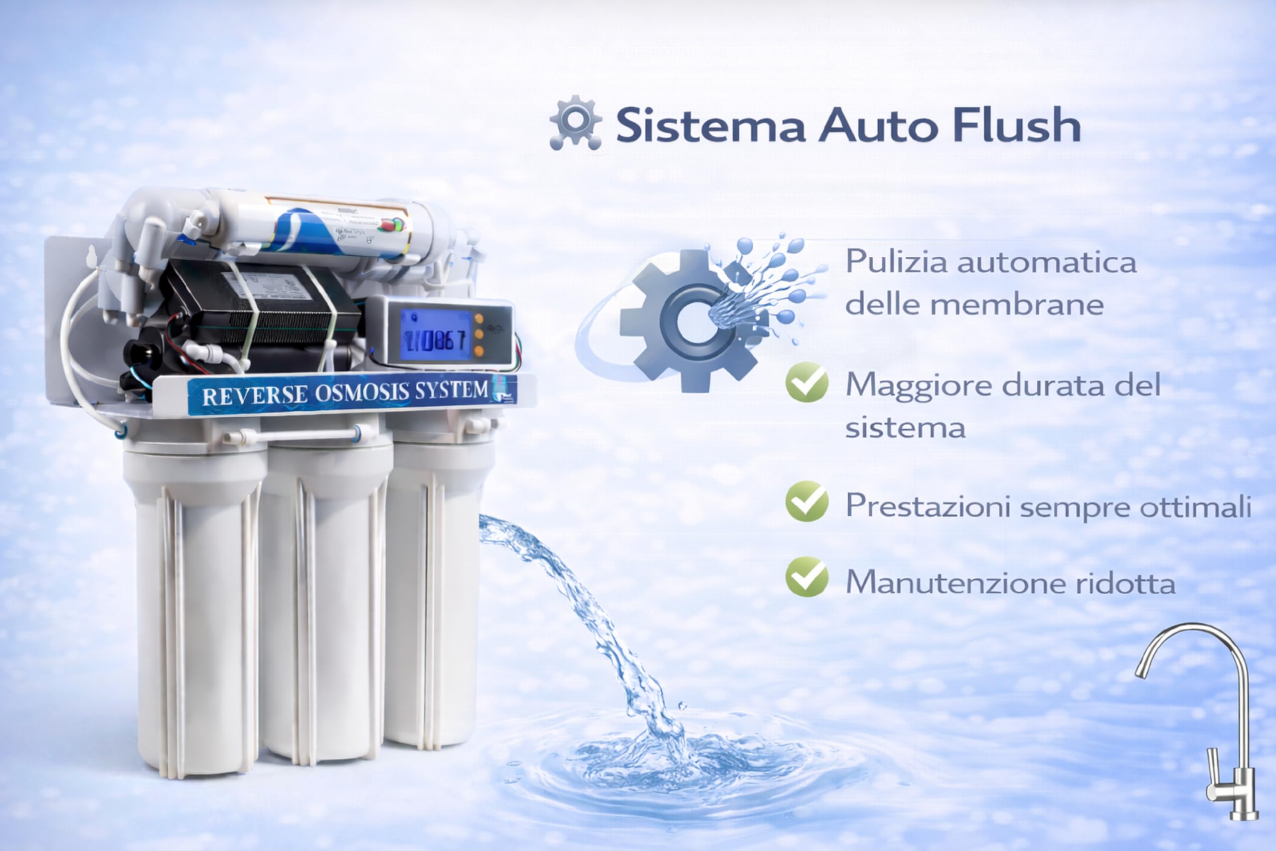 Depuratore Acqua Osmosi Inversa 6 Stadi filtri | Purificatore domestico acqua potabile dal rubinetto di casa