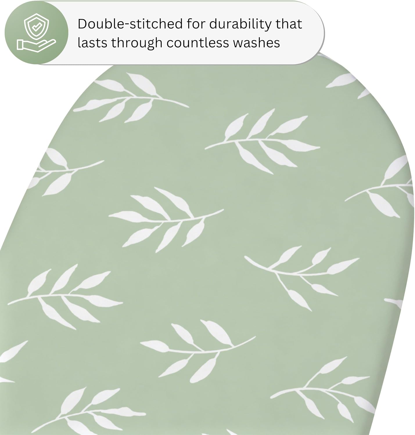 TansyPanda Halo Bassinet Sheets for BassiNest Swivel, Luxe, Soothing, Lite, Connected, Essential Sleeper, 3PC, 33X17 in, Breathable, Skin Friendly, Ultra Soft, Snug Fit, Unisex Boys Girls, Green Leaf image 5