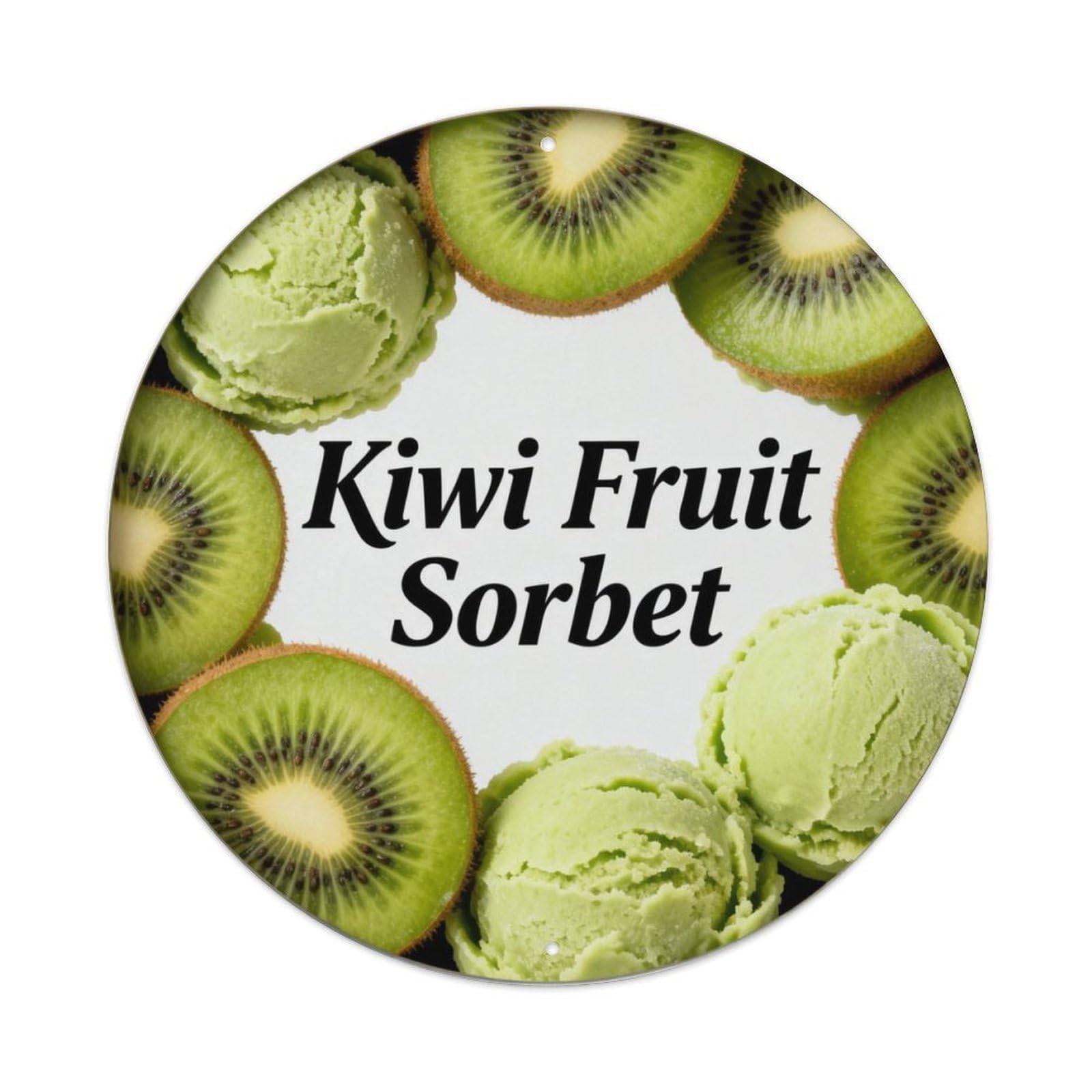Kiwi Fruit Sorbet Metal Tin Sign Plaque