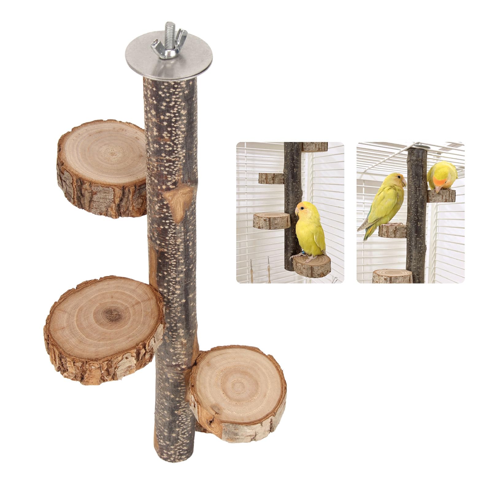 Gavigain Hanging Wood Platform Stand, Safe Non Material, Sturdy and Sturdy, Easy Install for Parrots, Chinchillas, Birds, Pet Play and Relaxation