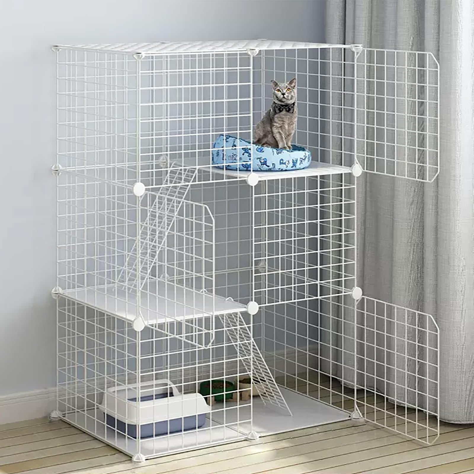 Generico Gabbia per Gatti da Interno, in Metallo Smontabile