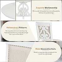 Vista 4 de Merax Juego de mesa de comedor redonda de 5 piezas para 4, juego de mesa de cocina extensible con 4 sillas tapizadas, juego de mesa de comedor