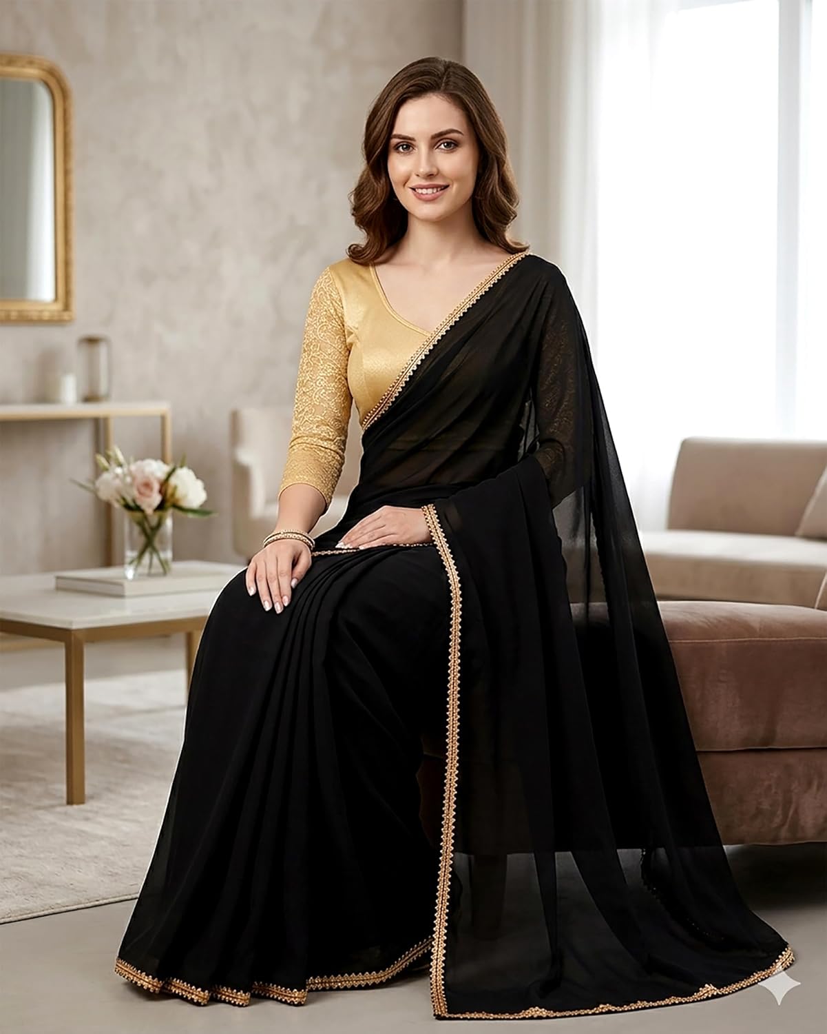 Chandrakala Readymade Blouses for Women Sarees,Stretchable (B101-P)