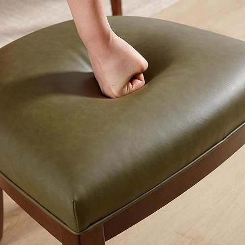 Miniatura 7 de Juego de 2 sillas de comedor modernas de mediados de siglo, sillas de comedor de granja con respaldo curvo, sillas de comedor con patas de madera de