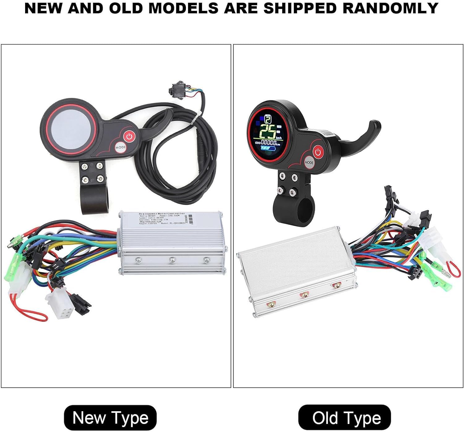 BuyWeek Contrôleur de Moteur de Vélo Électrique, 36V 250W/350W Contrôleur de Moteur Panneau de Commande à Écran LCD avec Manette de Vitesse pour Scooter Électrique Vélo Électrique(36V)