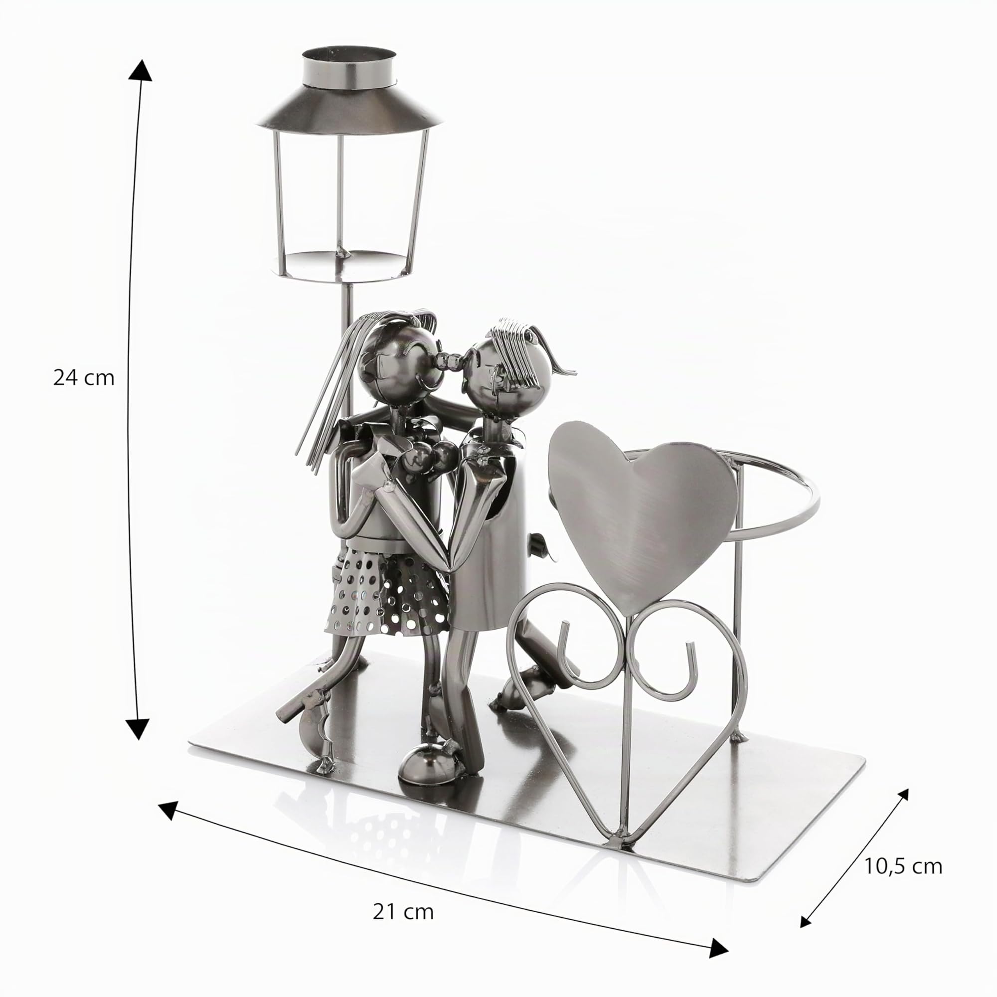 Nordstern Portabottiglie con coppia di danzanti con lanterna per candela, portabottiglie con biglietto di auguri come regalo per coppia per matrimonio o fidanzamento