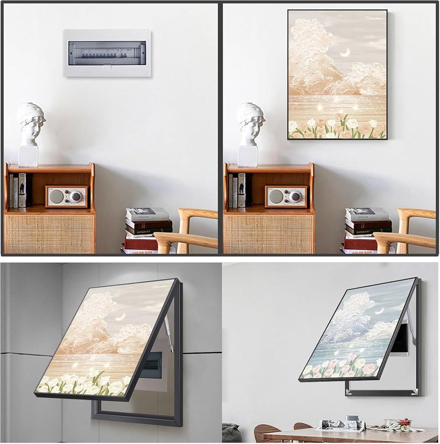 Electrical Panel Cover Decorative Electrical Panel Cover Decorative Painting, Distribution Box Hide Meter, Electric Decorative Wall Panels, (B,60×80cm) (A 60×80cm) (B 50×70cm)