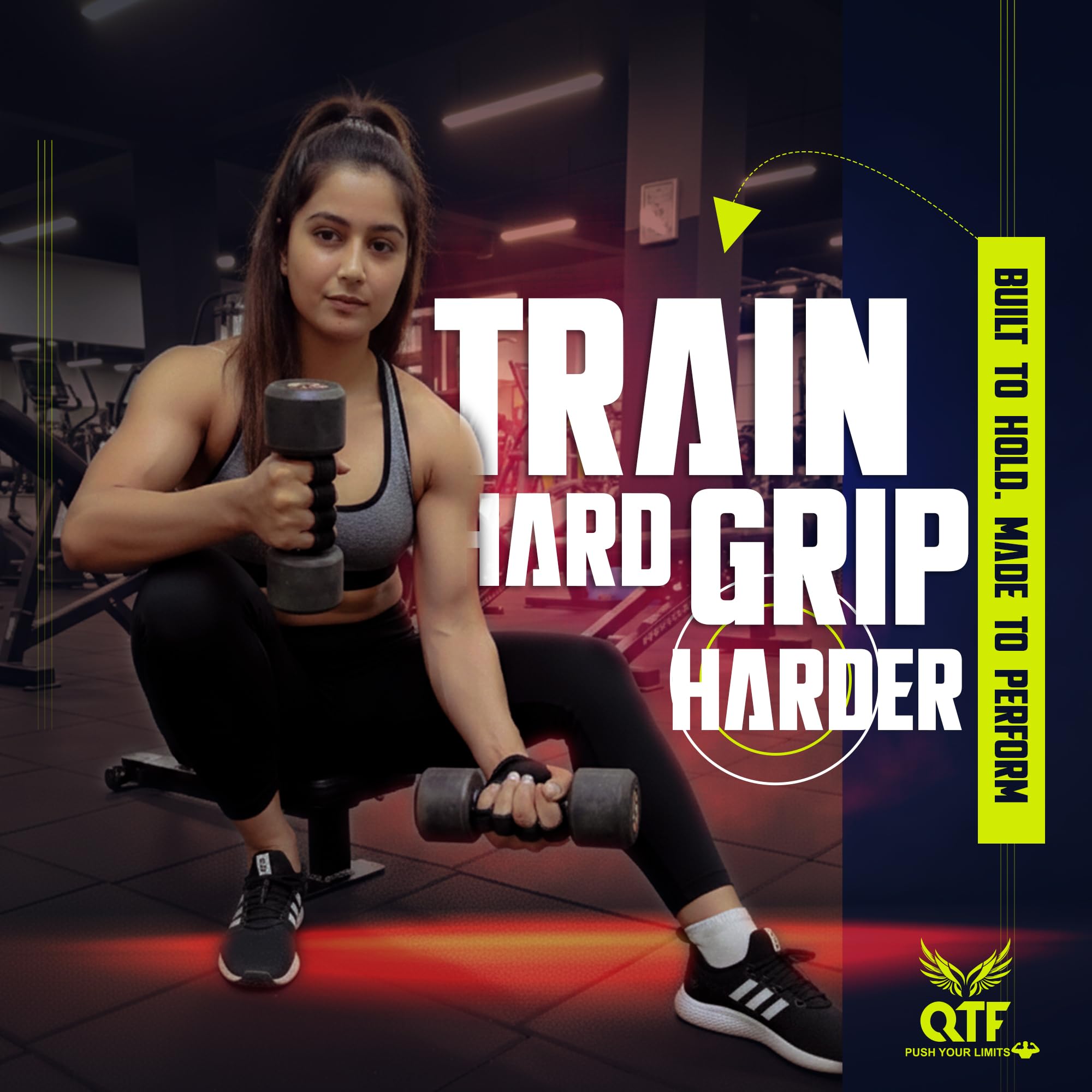 QTF Empuñaduras de levantamiento para levantamiento de pesas, guantes de goma para gimnasio, protectores de palma de mano, almohadillas de repuesto de guantes de entrenamiento para hombres y mujeres