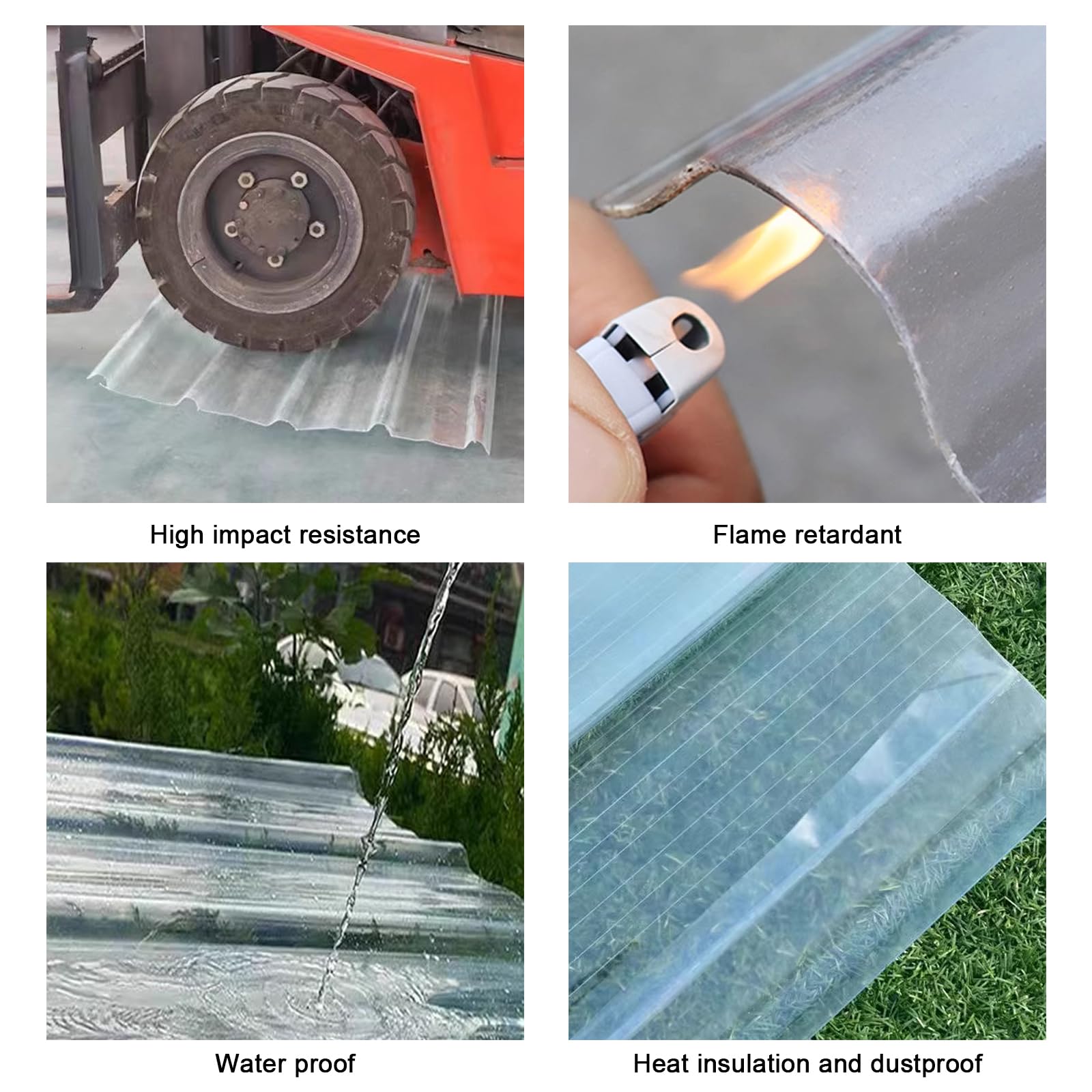 Panel para Tejado Aislamiento Térmico Impermeable,Paneles de Techo Transparente,Chapa Ondulada,Paneles de Iluminación Natural de Fibra de Vidrio Resistente a Los Rayos UV (0.9x1.8m/35x71in,20 pcs)
