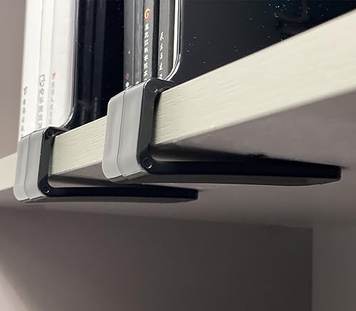 Miniatura 6 de CY craft Divisores de estantes acrílicos para armarios, separadores de estantes de madera, 2 separadores de estantes negros, perfectos para