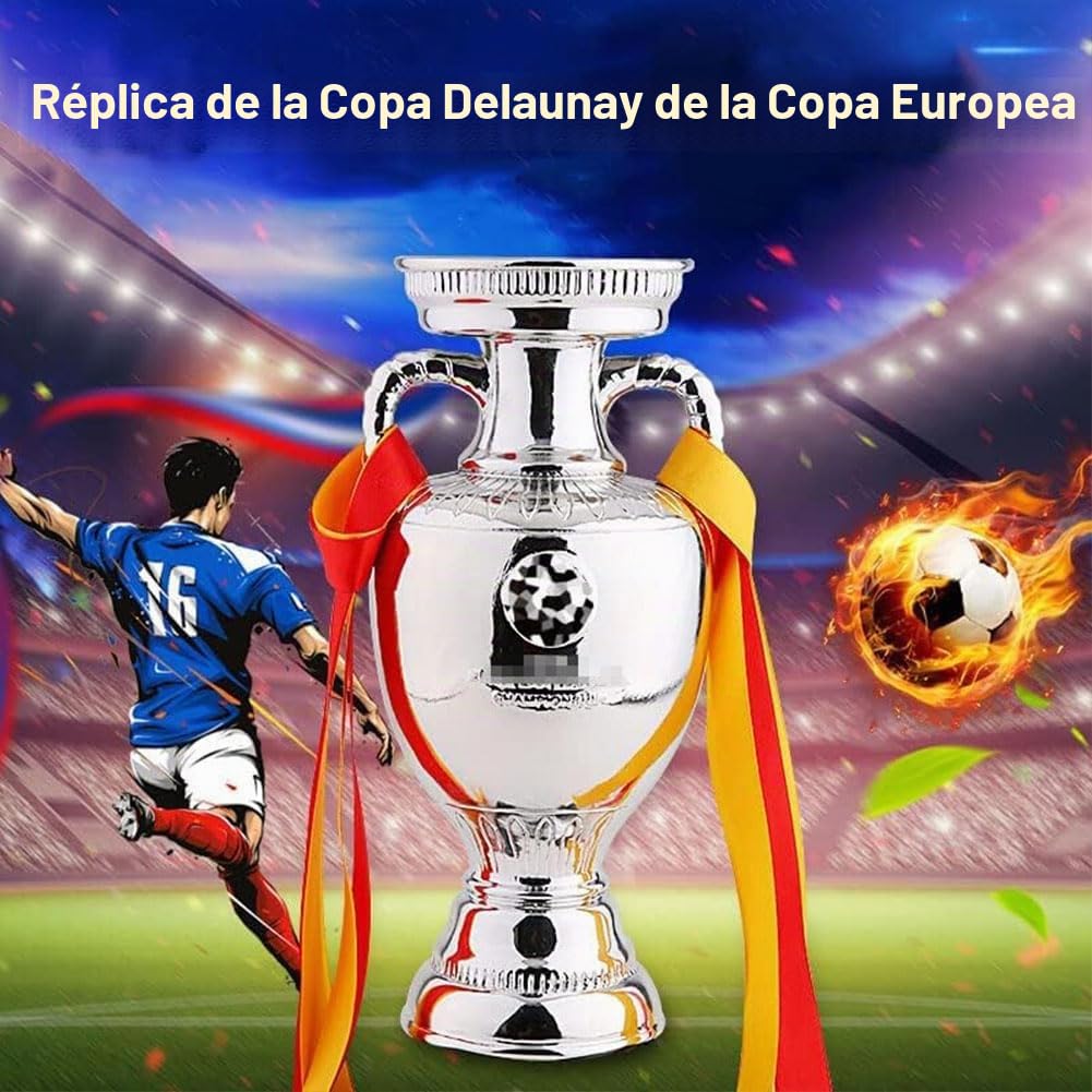 Europa Fútbol Trofeo De Campeones De Fútbol Delaunay Personalizados Finales Trofeos Réplica del Trofeo Copa for Recuerdo Regalo Aficionados Colección Decoraciones Oficina De Bar,26cm