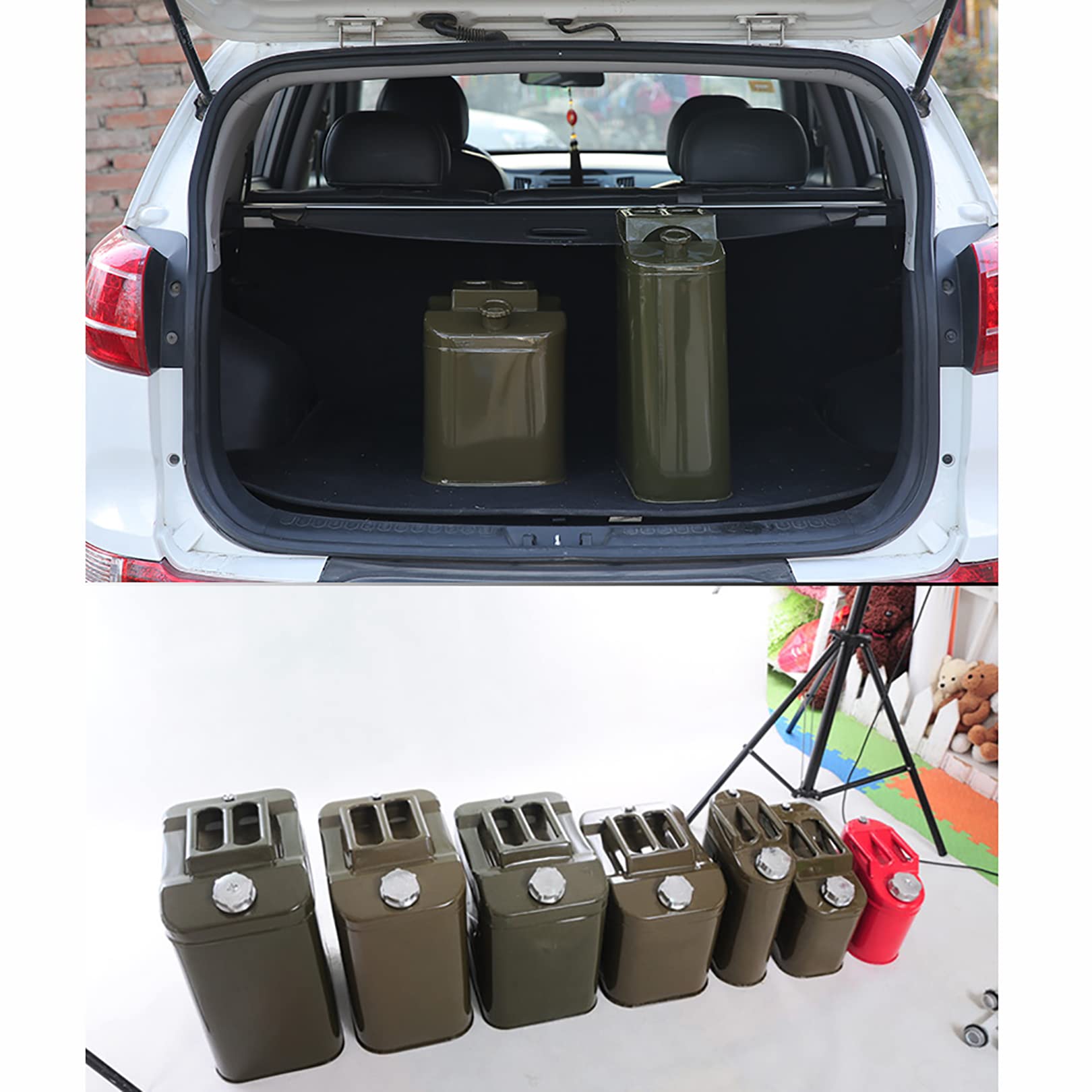 Jerry Can Metal Gasoline Can Heavy Duty Laminato a Freddo Benzina e Diesel Flexy Becco per Lo stoccaggio di Carburante Benzina Diesel Oil Container,20L