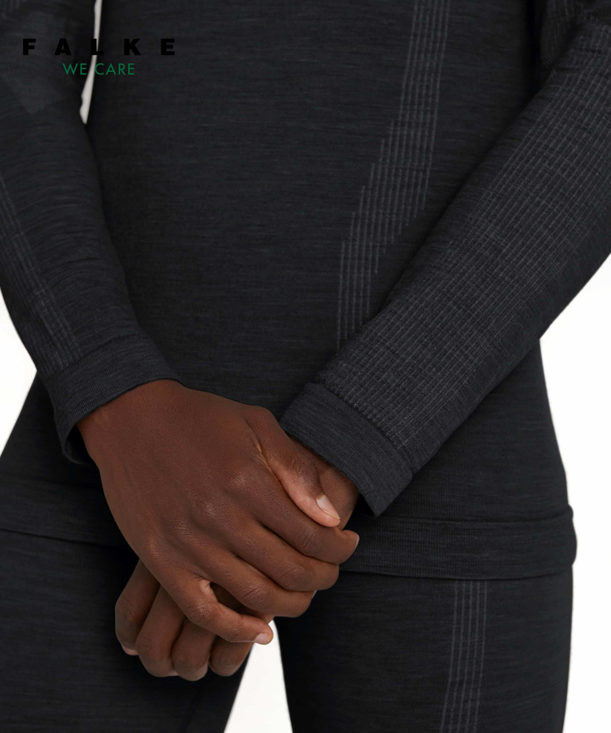 FALKE Wool-Tech High Zip Neck M L/s Sh laine fil fonctionnel séchage rapide 1 pièce, Couche de base supérieure Homme, Noir Black 3000, L