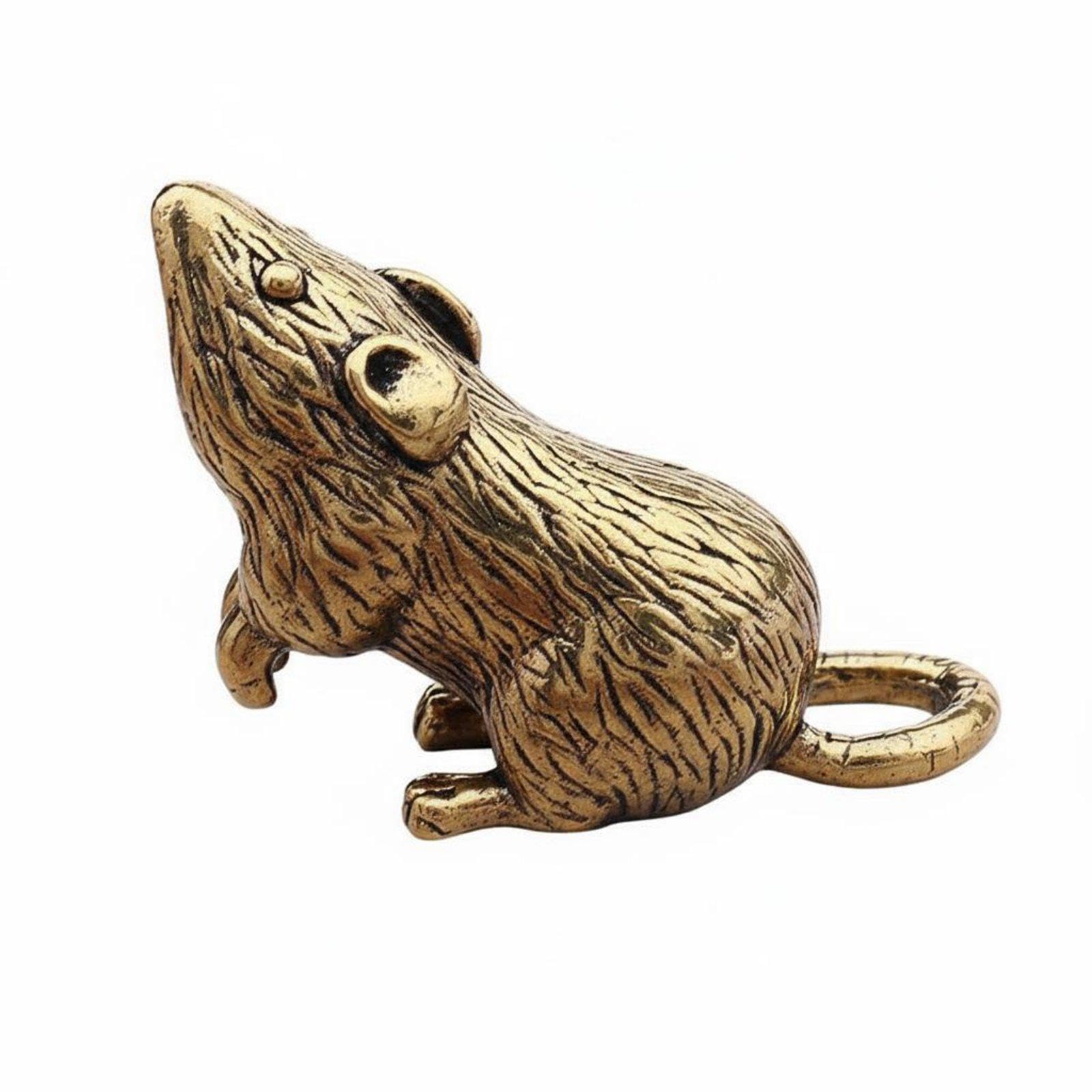 Chinese Astrological Brass Figurine, Detailed Craftsmanship Brass Chinese Astrological Statue Symbol of Prosperity Solid Copper Animal Figure Large Rat|Antiques| Asian Antiques| China| Fi-image-43