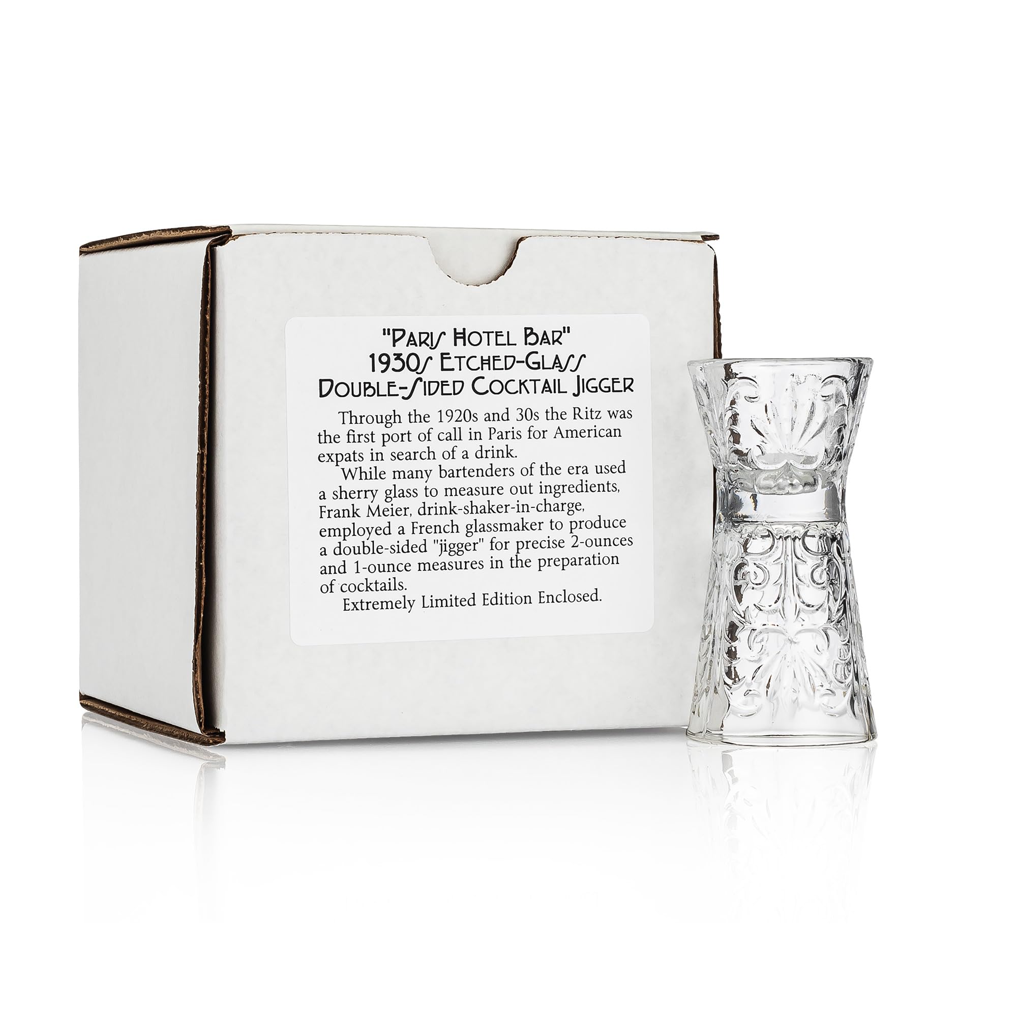 1930s Paris Crystal Double-Sided Cocktail Jigger (Gift Box)