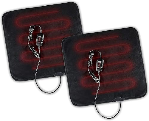 ZONETECH Paquete de 2 almohadillas térmicas negras, calienta en clima frío, tamaño perfecto para mascotas