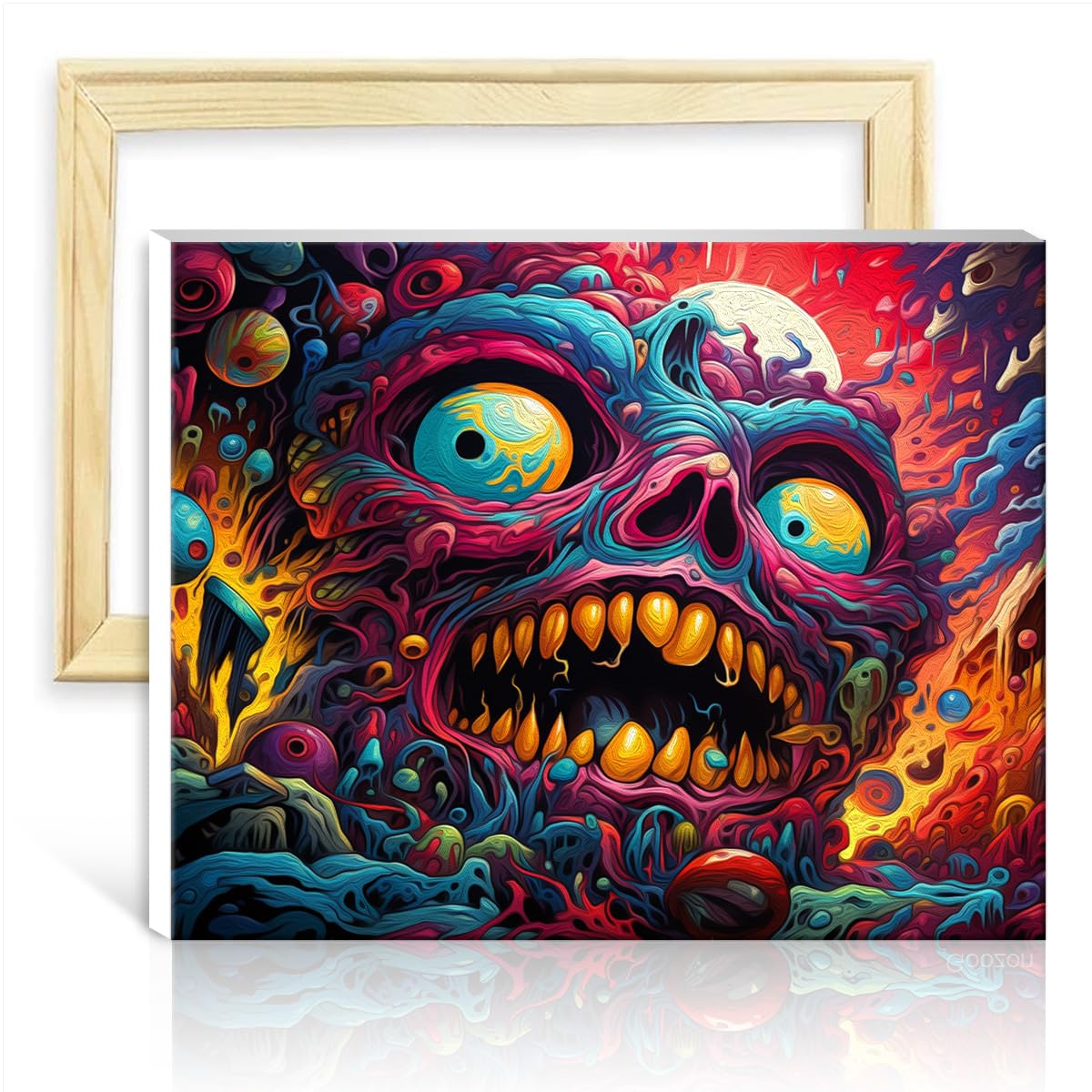 TANGFEIY Paint by Numbers Hell Demon Awakens DIY Oil Painting Acrylic Oil Painting Paintwork with Paintbrushes Number Painting Wall Art No Frame(30x40cm)