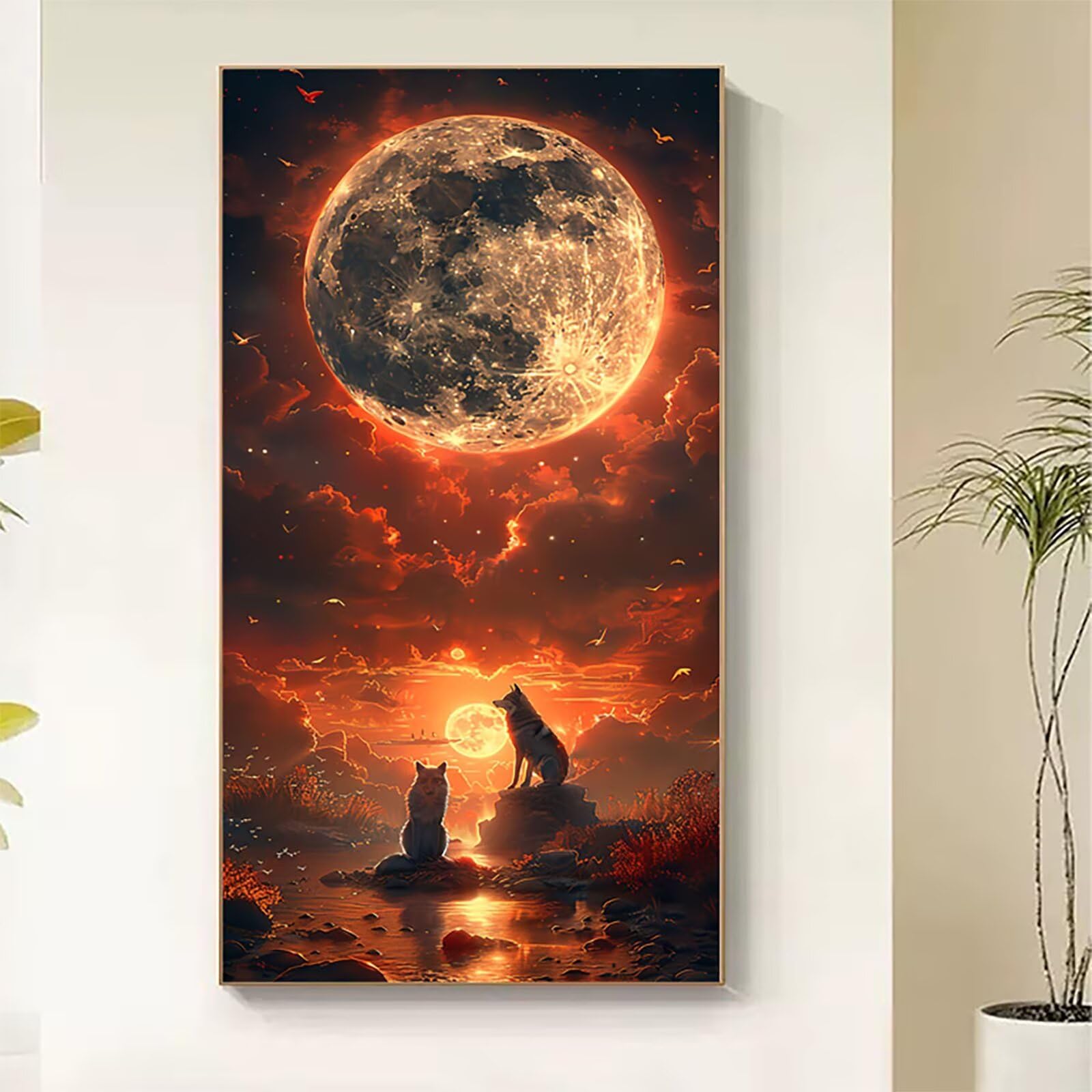 Dipingere con i Numeri Adulti Tramonto, Dipingere con i Numeri Animale, Fai da te Paint by Numbers per Principianti, Hobby Creativi Adulti, Painting by Numbers per Decorazioni Casa 70x140cm 4-6414