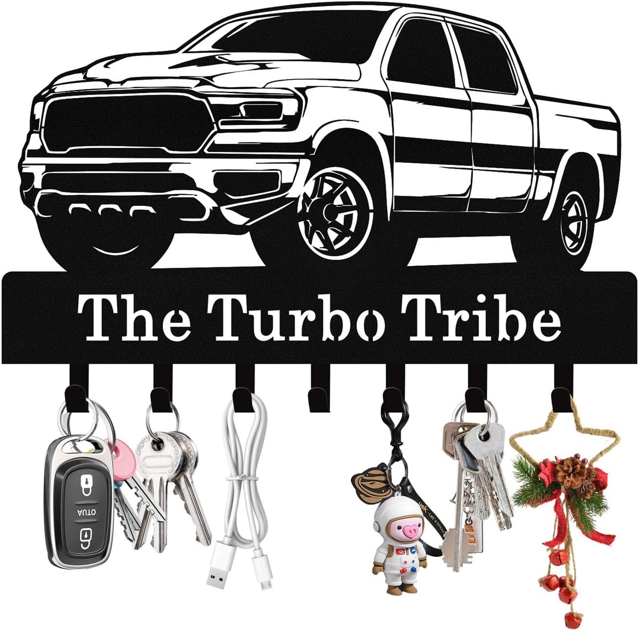 Personalized Car Key Holder Wall Mount, Custom Metal Key Rack Holder with Name, Wall Keys Hanger with Hooks for Entryway, Front Door, Hallway, Kitchen, Living Room