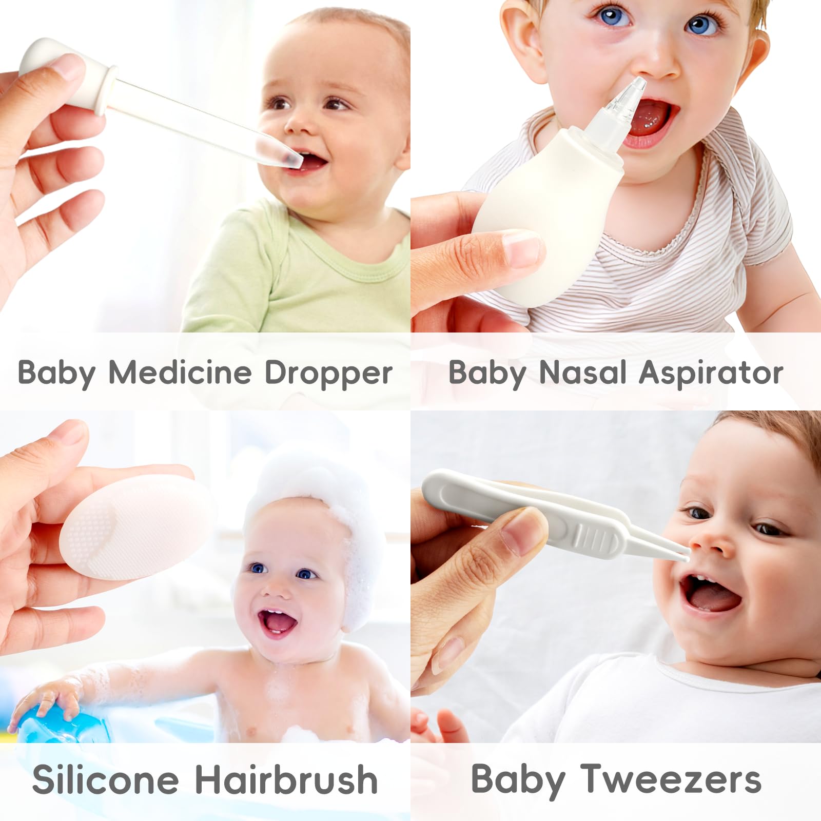 Kit per la cura del bambino e la cura del bambino per neonati, 24 pezzi, kit di sicurezza per la cura del bambino, set di assistenza sanitaria per neonati