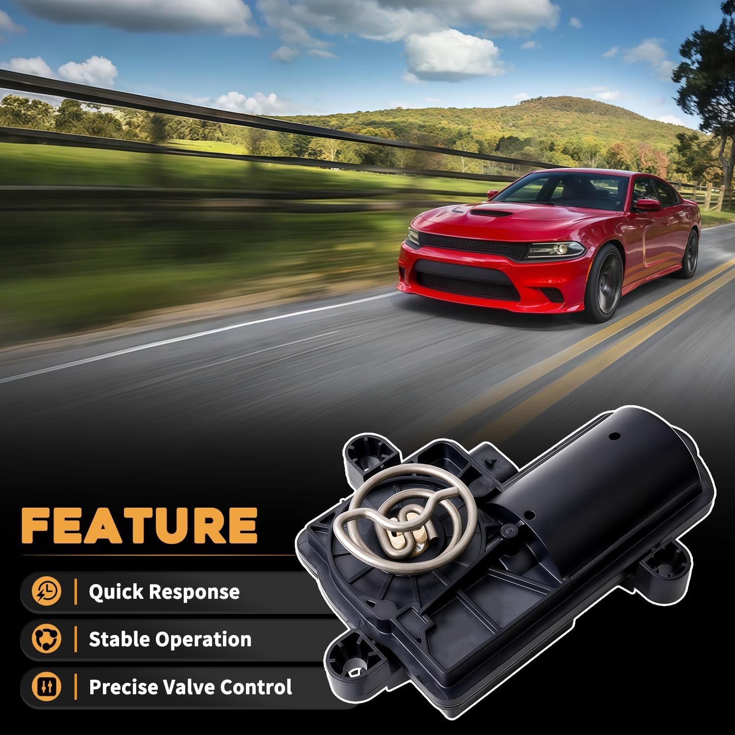 Left Side Active Exhaust Valve Actuator Fit For Dodge Charger 2015-2023 Fit For Dodge Challenger 2015-2023 Fit For Chrysler 300C 6.4L 2023 Replaces 68239269 68505881AA