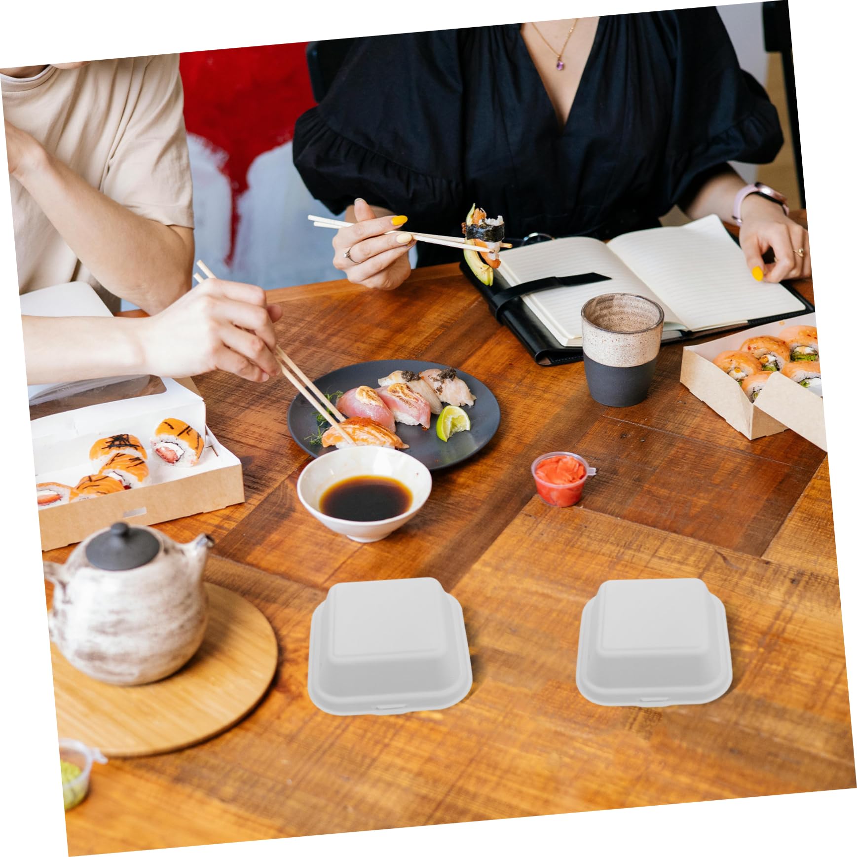 Alipis 50piezas Contenedor De Comida Desechable Tapa Unidades Para Llevar y Preparar