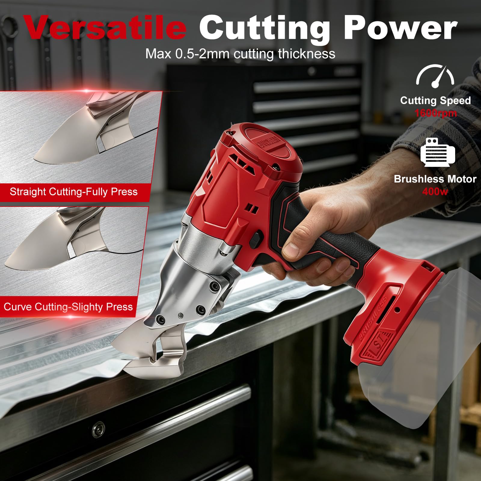 Cizalla de metal inalámbrica compatible con batería Milwaukee de 18 V (sin batería)
