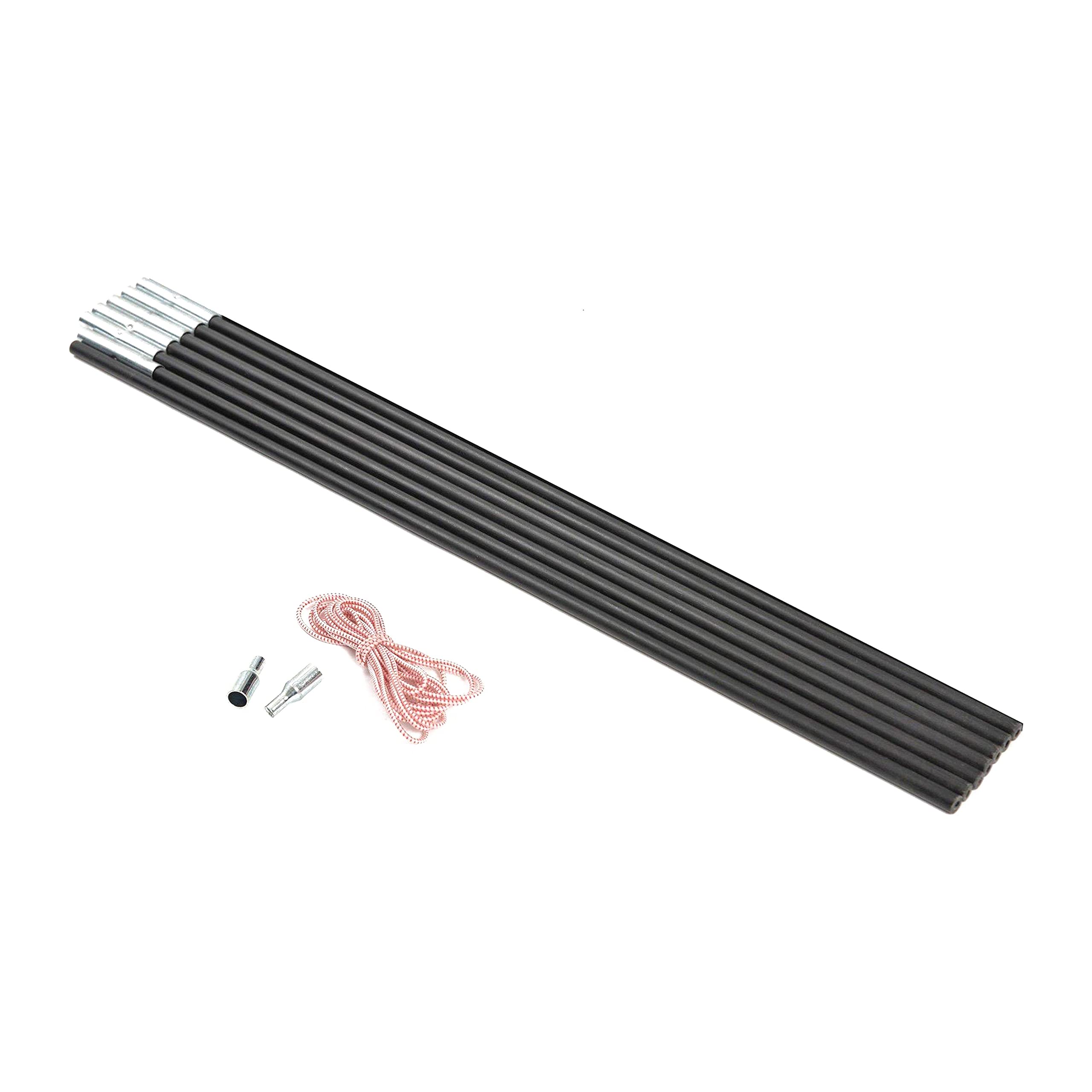 HI-GEAR Fibreglass Replacement Pole Kit 9 Section 7.9mm, Black, One Size
