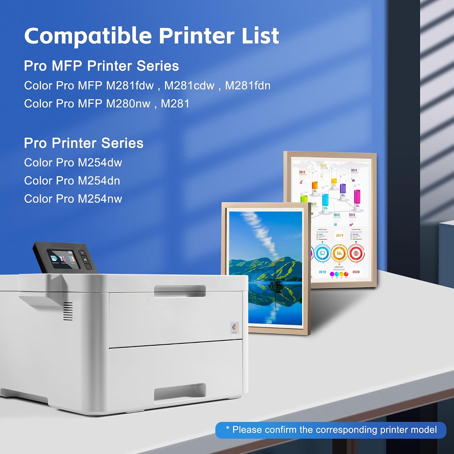 CF500AM 202A Toner Cartridges Replacement for HP 202A CF501A CF502A CF503A Toner Works with Pro MFP M281fdw M281cdw M254dw M254nw M281fdn M280nw M254 M281 202 Toner Ink Printer (3-Pack)