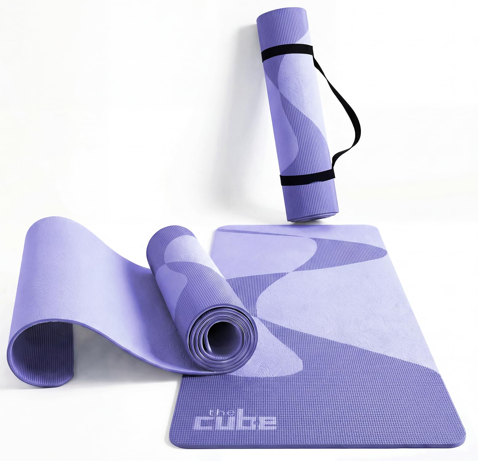 The Cube Club Yoga Mats Extra Thick Non Slip Exercise Mats For Workout With Carrying Strap Eco Friendly Asana Tpe Yoga Mat For Men & Women 6Mm Gym Mat (Lavender Bliss), Blush-picture-10