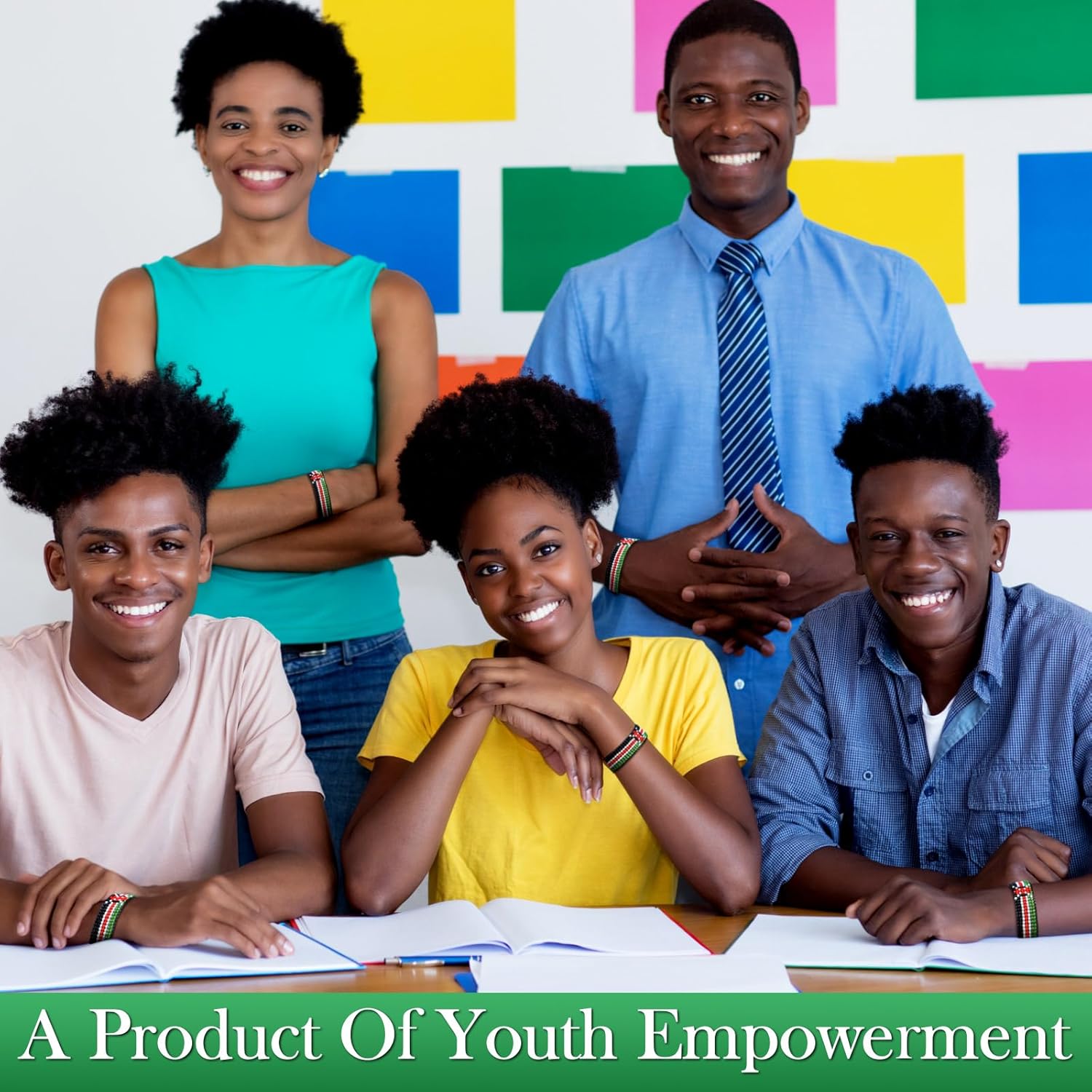 Quelay 8 Pcs Kenya Flag Beaded Bracelets Adjustable Handmade Kenyan Bracelet Rope Bangle Kenyan Black History Month Patriotic Pride Jamhuri Day African Jewelry Gifts for Women - Image 6