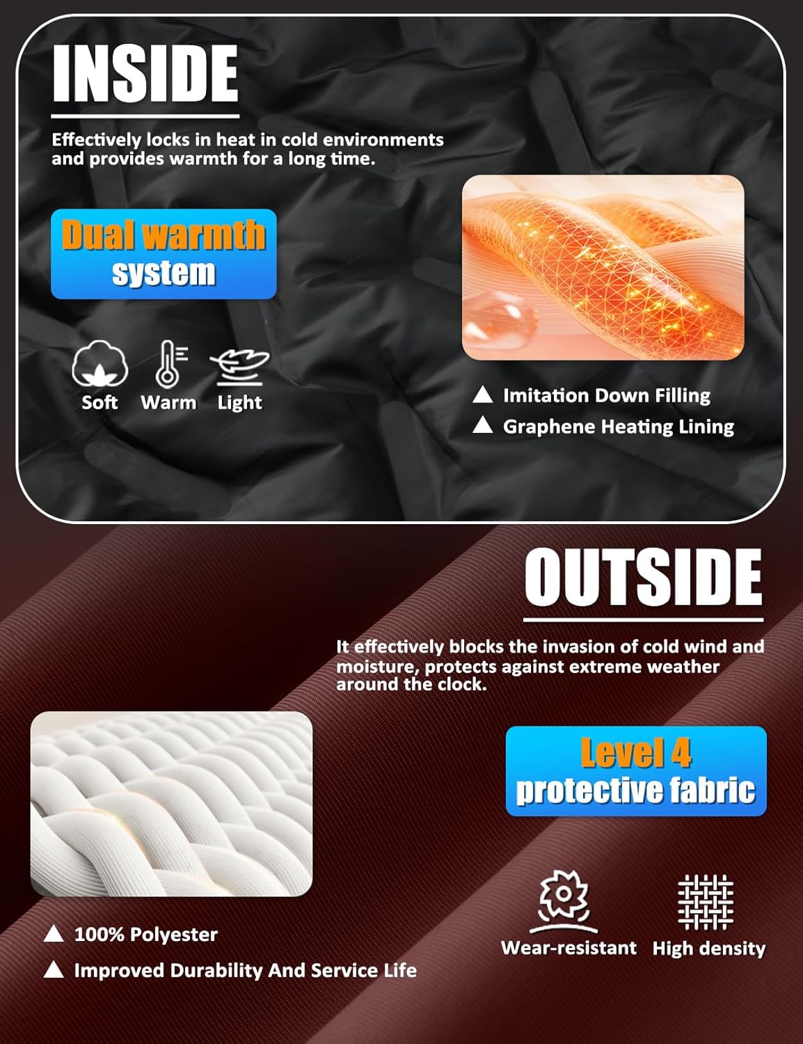 Men's Ski Jacket Waterproof Warm Winter Coat Windproof Insulated Snowboard Jacket Hooded Mountain Windbreaker - Image 4