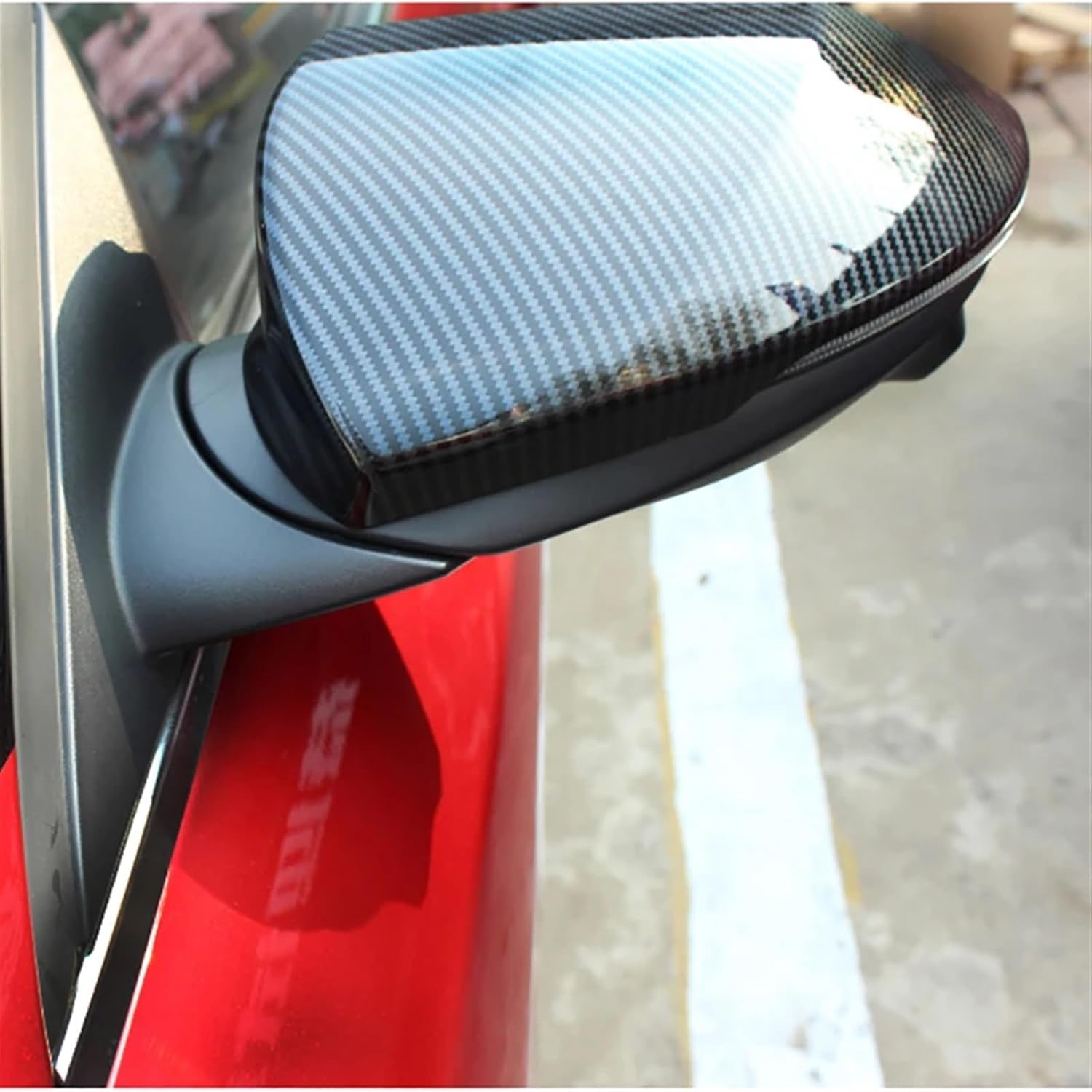 Carbon Fiber Style Rear View Mirror Cover Compatible For Elantra CN7 Rearview Mirror Covers 2021 2022 Car Accessories (Color : Style 3)