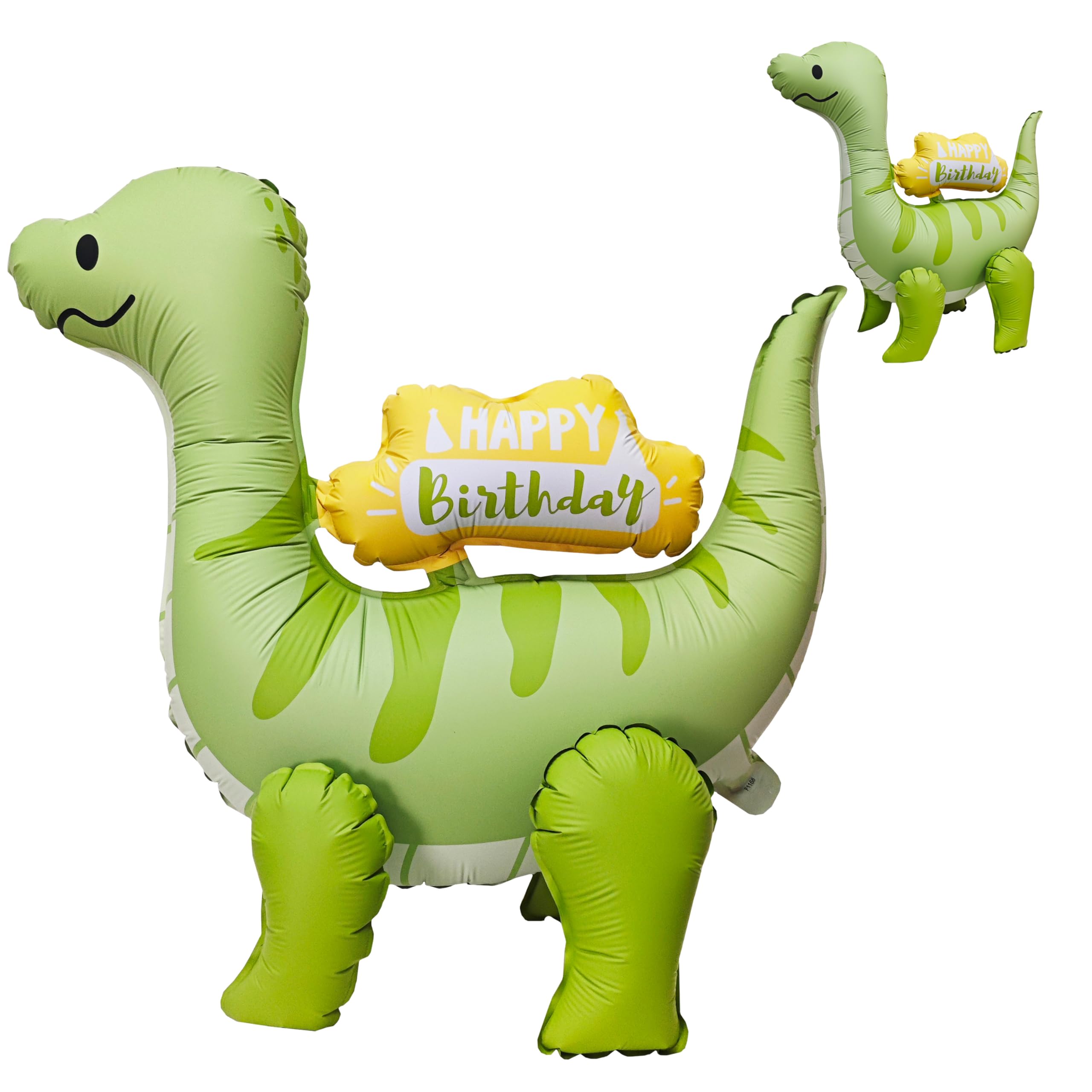 4D Self Standing Dinosaur Animal Balloons Cute green Happy birthday inflatable dinosaur Foil Balloons for Dinosaur themed Birthday Party Baby Shower Kids Jungle Theme Birthday Party Supplies Decor