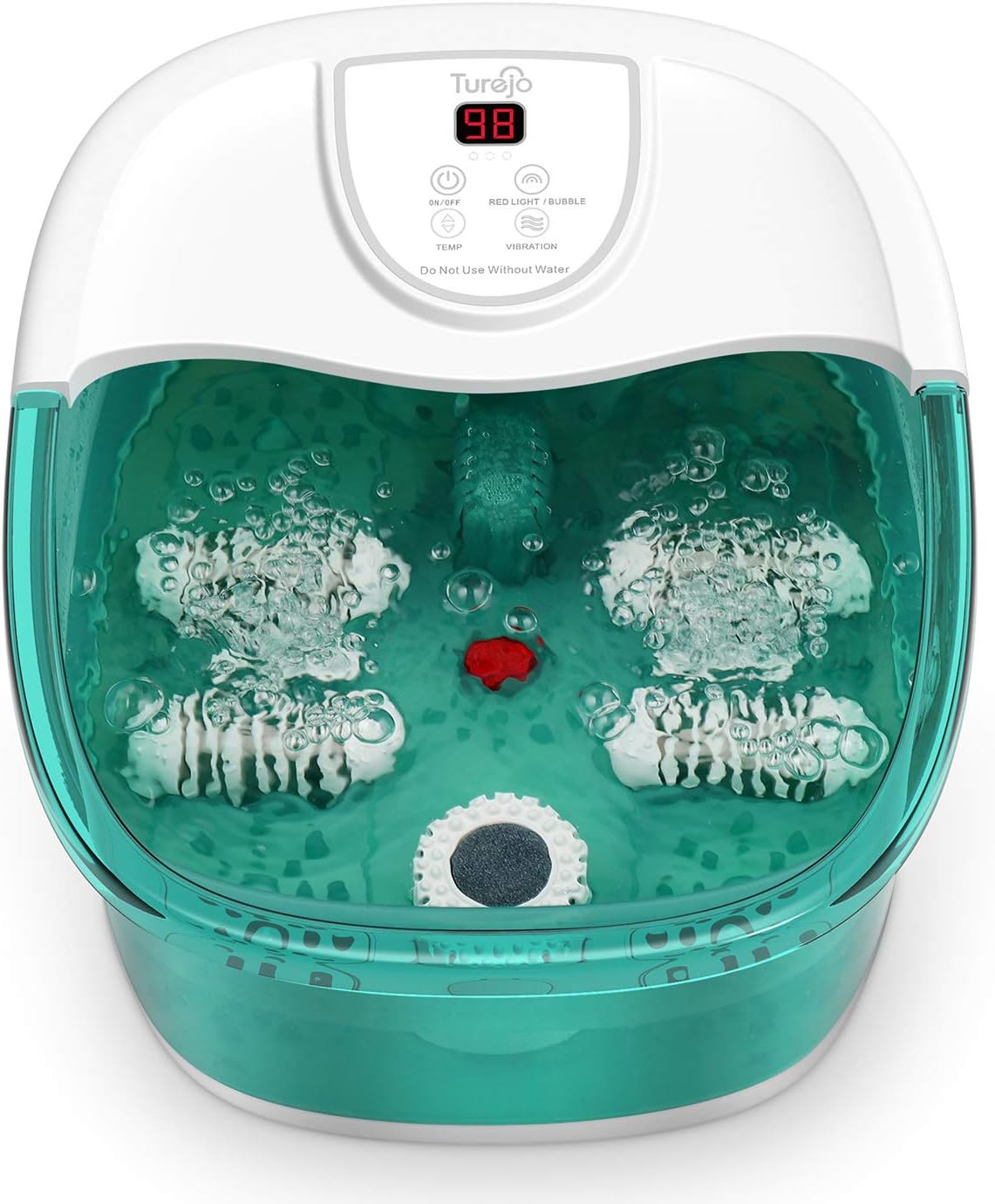 Foot Spa, Turejo Foot Bath Massager with Heat O₂ Bubbles Vibration 6 in 1, Detachable Pumice Stone, Medicine Box, Auto Shut-Off, 4 Massage Rollers, Infared Light for Relieve Feet Stress Home Use : Beauty & Personal Care