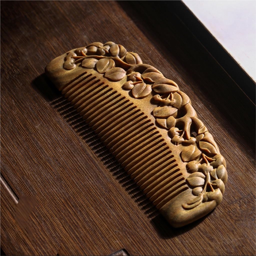 Peruka Grzebień Solid Wood Fine Tooth Comb Home Massage Comb Shower Comb Wet Curling Hair Comb for Grooming Hair, Beards and Mustaches Duże grzebienie do włosów