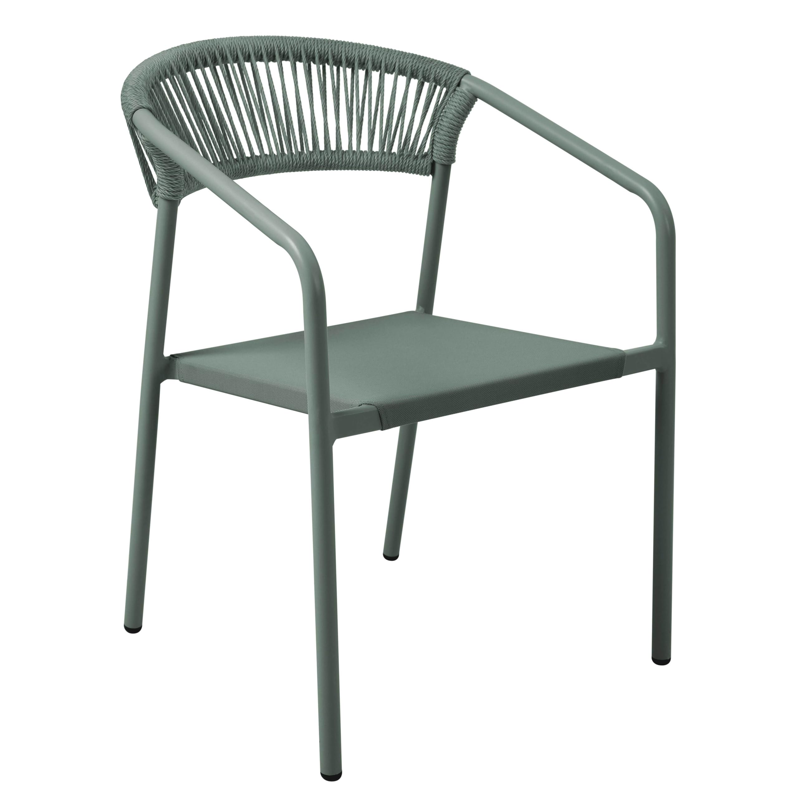 Oviala Table de Jardin Aluminium 150x90 cm et 6 chaises textilène Vert