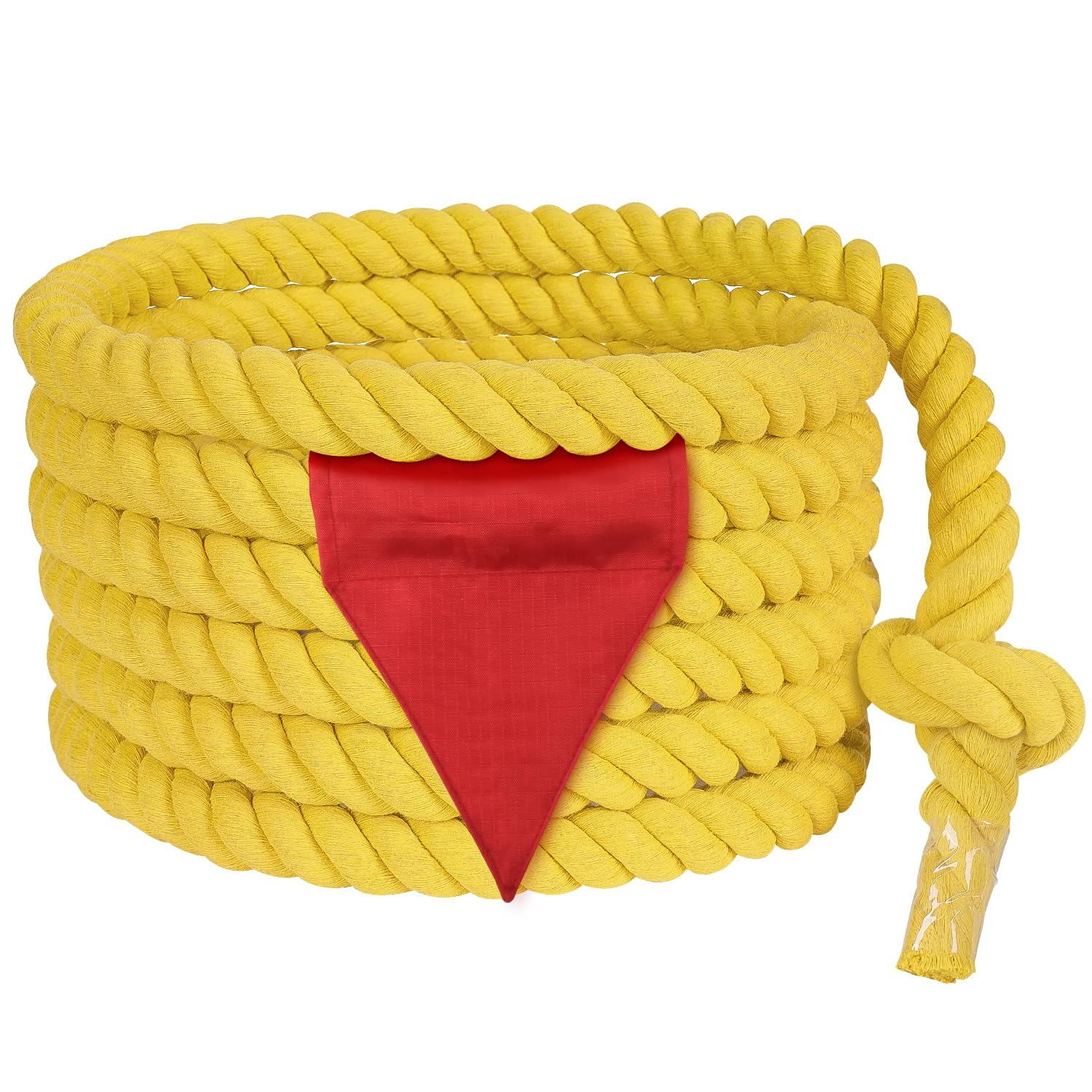 X XBEN Tug of War Rope with Flag for Kids, Teens and Adults, Soft Cotton Rope Games for Team Building Activities, Family Reunion, Birthday Party-40FT