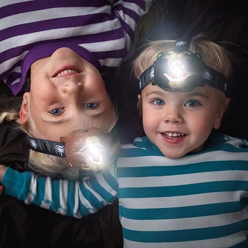 Miniatura 2 de Big Discoveries Bear - Linterna frontal LED para niños, varios estilos disponibles, linterna de cabeza de juguete de animales para niños, niñas o