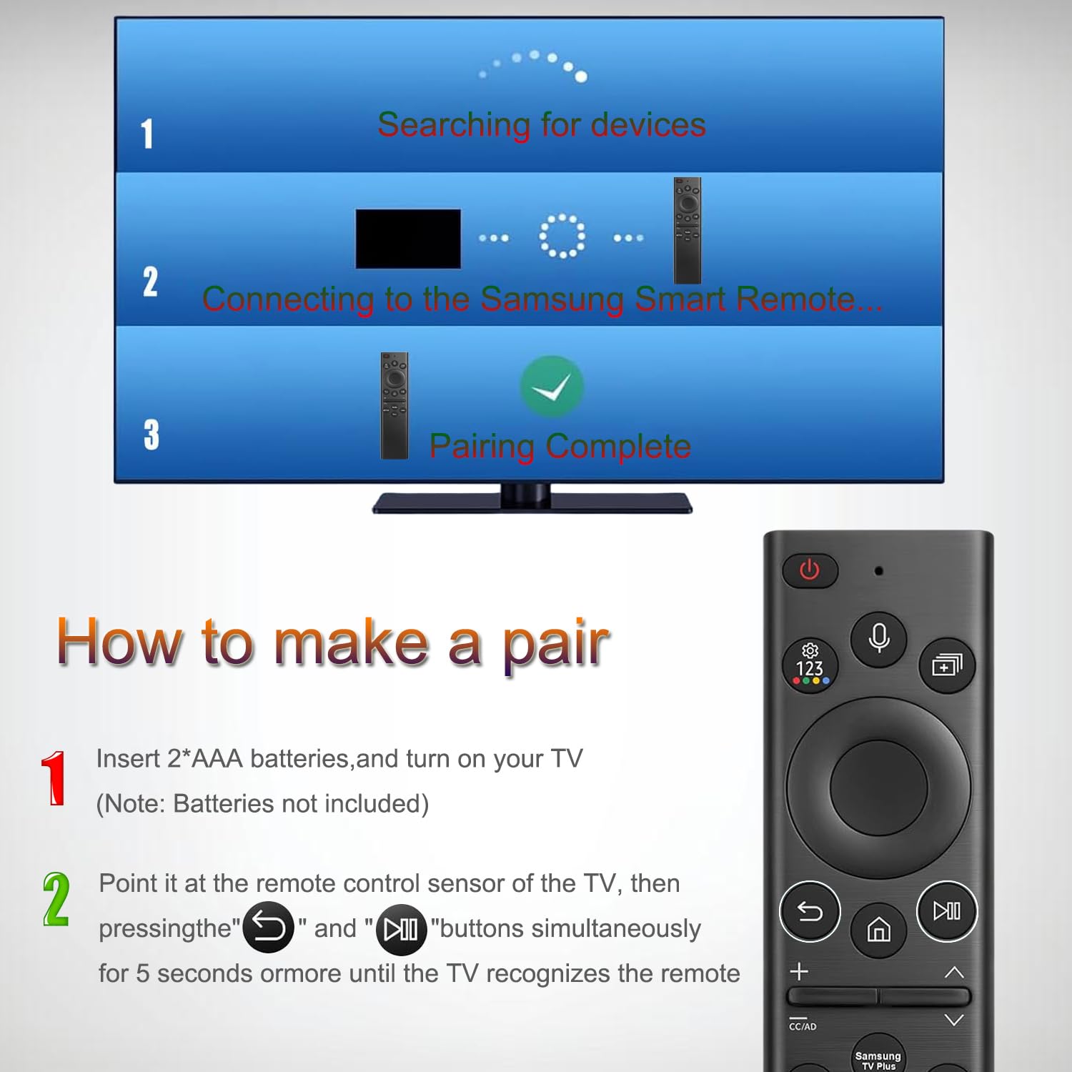 Telecomando per Samsung TV Remote Control,Compatibile con Tutti Samsung Smart UHD, OLED, QNED, Frame Series TVs con funzione vocale