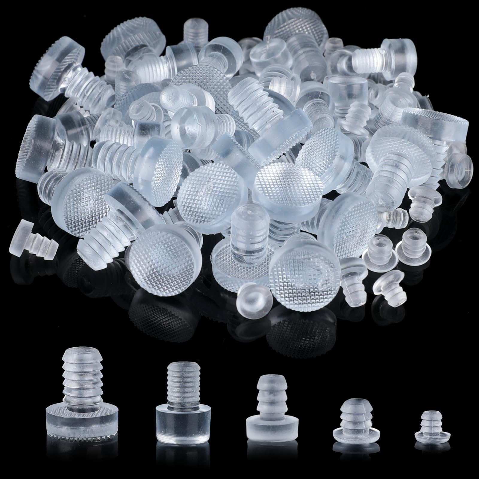 100 Pcs Glass Table Bumpers Glass Table Rubber Grippers Rubber Pads for
