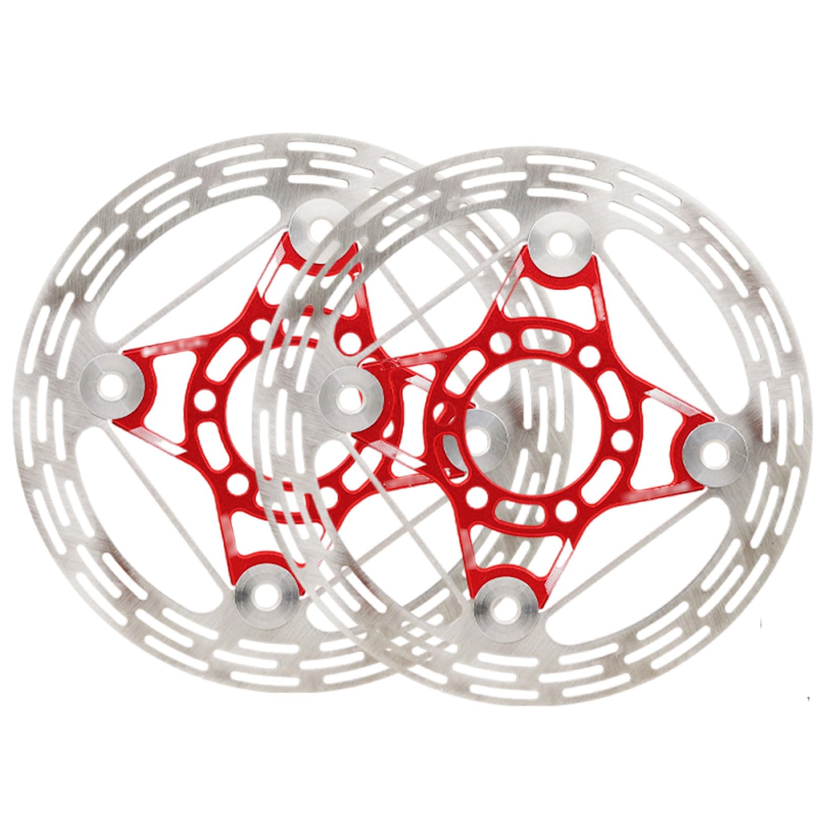 Rotore del freno a disco for bici da 2 pezzi da 160 mm con 12 bulloni - Rotori in acciaio inossidabile for mountain bike e bici da strada(Red)