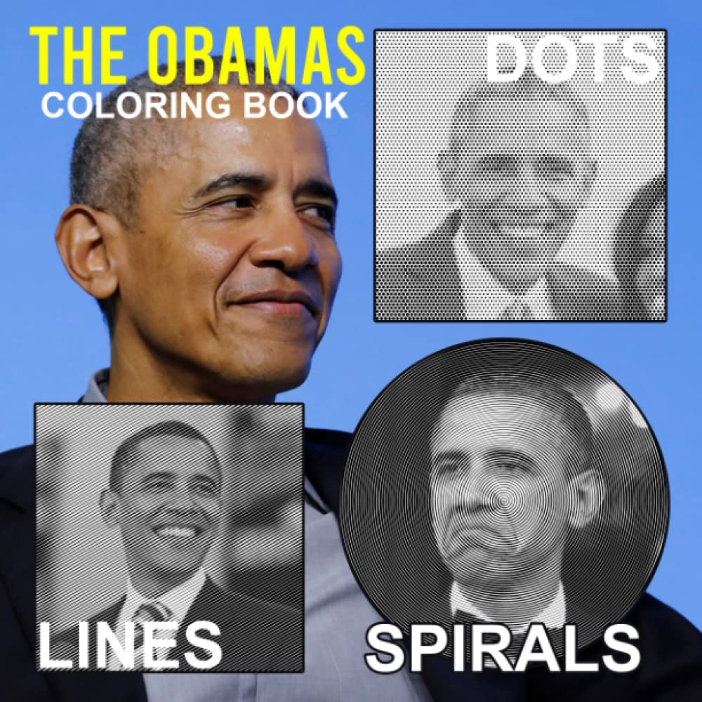 Livre de coloriage Obama Dots Lines Spirals contre le stress avec 30 pages de dessin à compléter