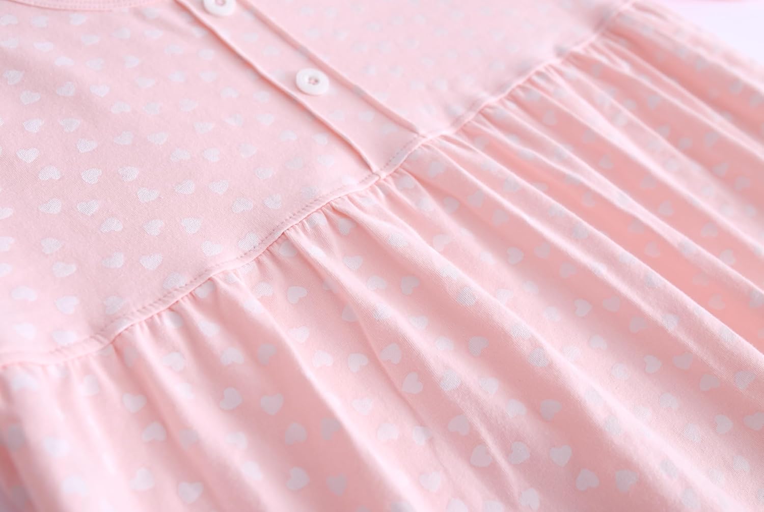 Girls' Princess Nightgowns Heart Print Sleep Shirts Cotton Sleepwear for 3-12 Years - Image 4