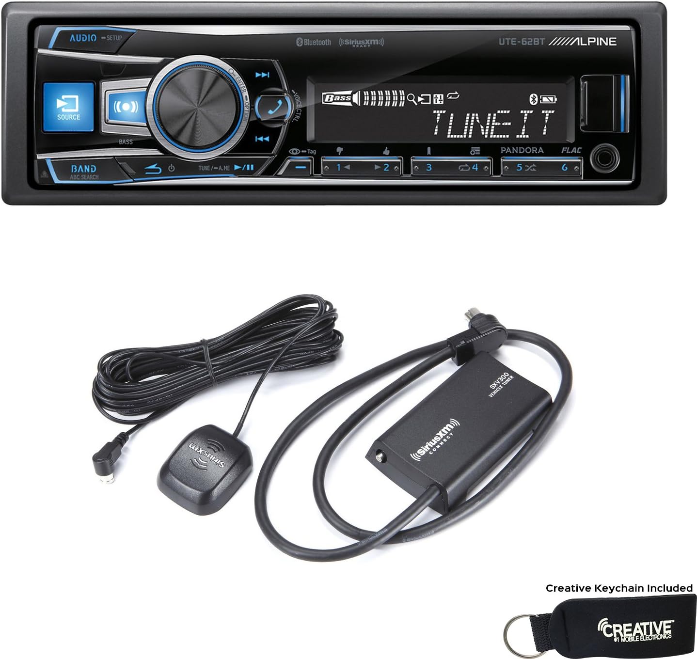 Alpine UTE62BT Advanced Bluetooth Media Receiver with Sirius XM tuner